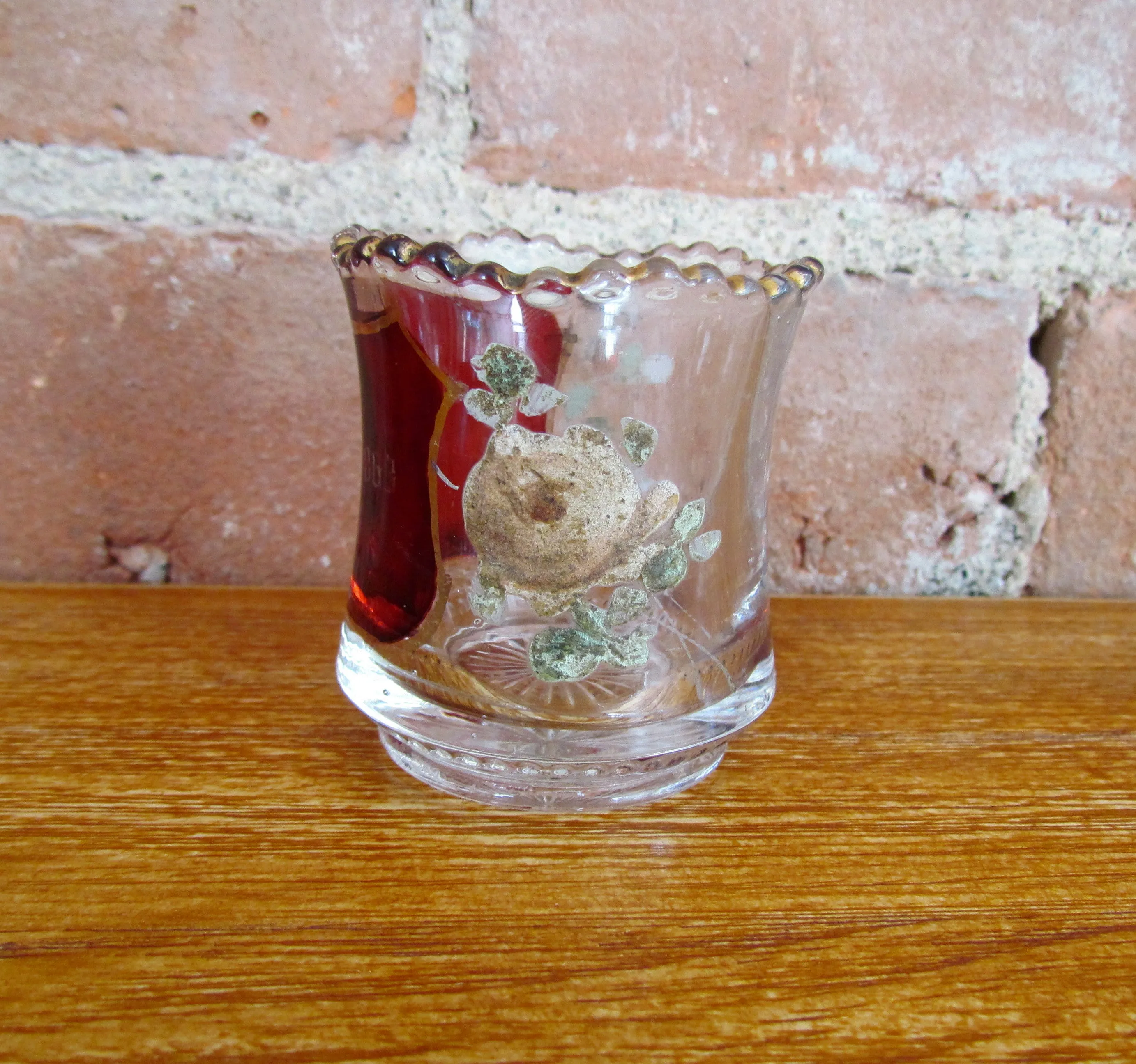 1863 Gettysburg Ruby Red Shot Glass Cordial Souvenir