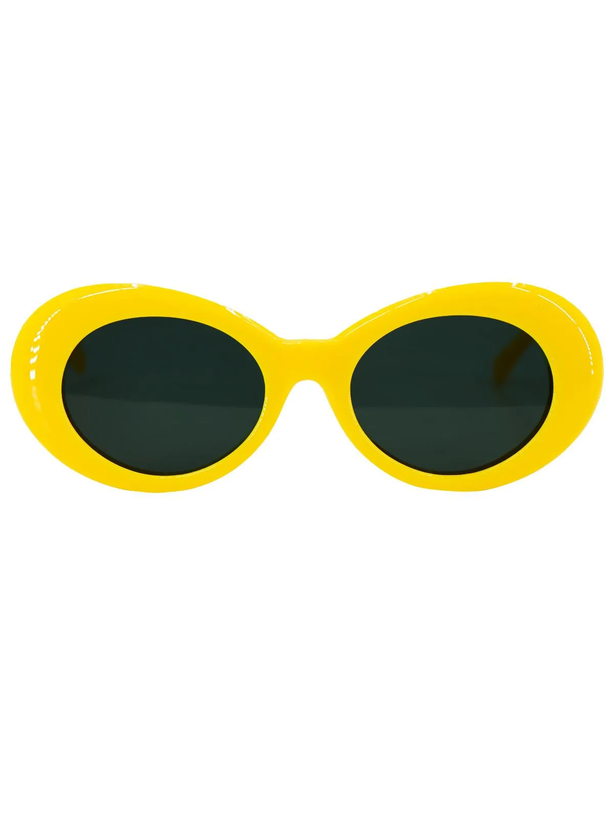 1960s Mod Style Yellow Oval Sunglasses