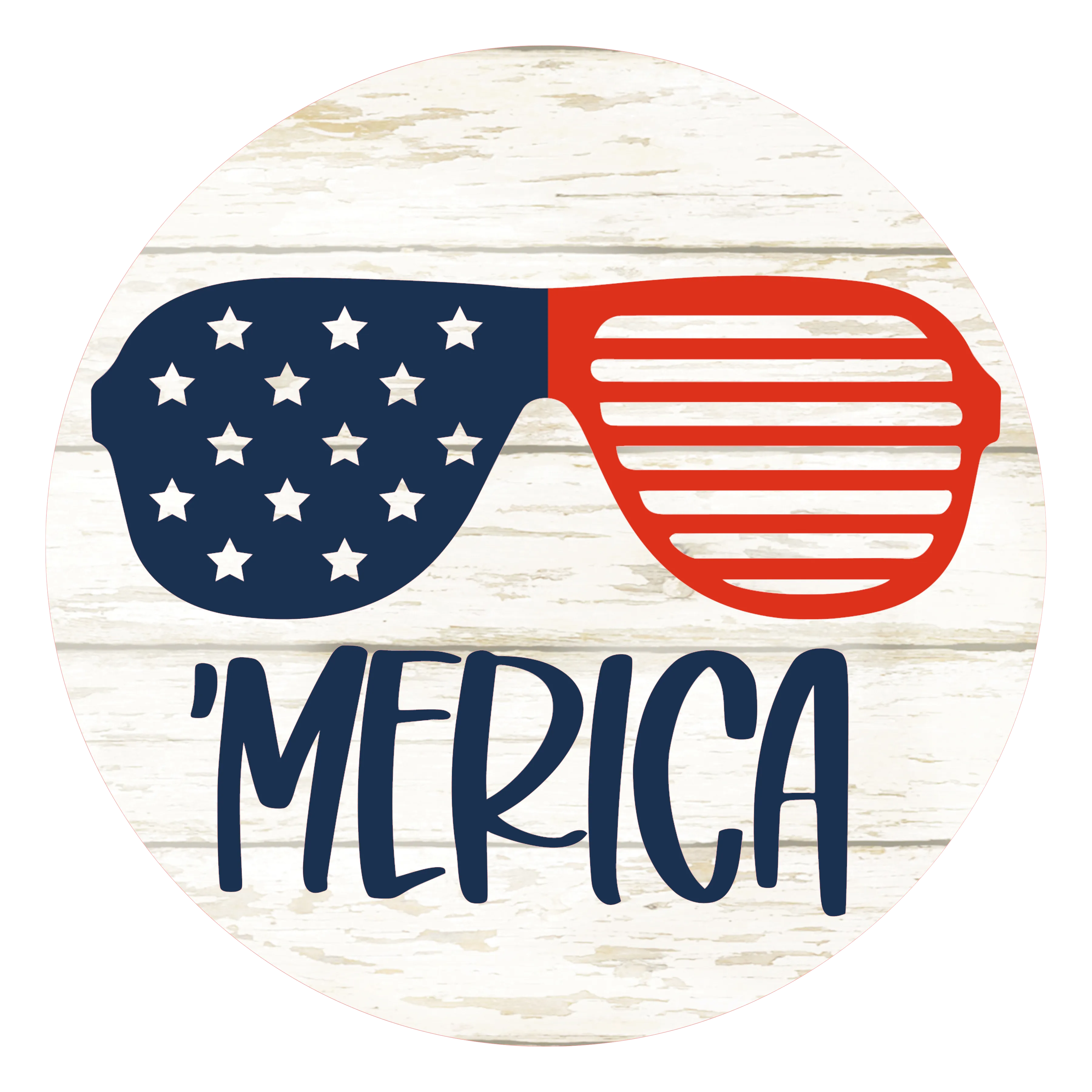 America Sunglasses USA Patriotic Sign, Door Hanger, Wreath Sign, Tray Decor