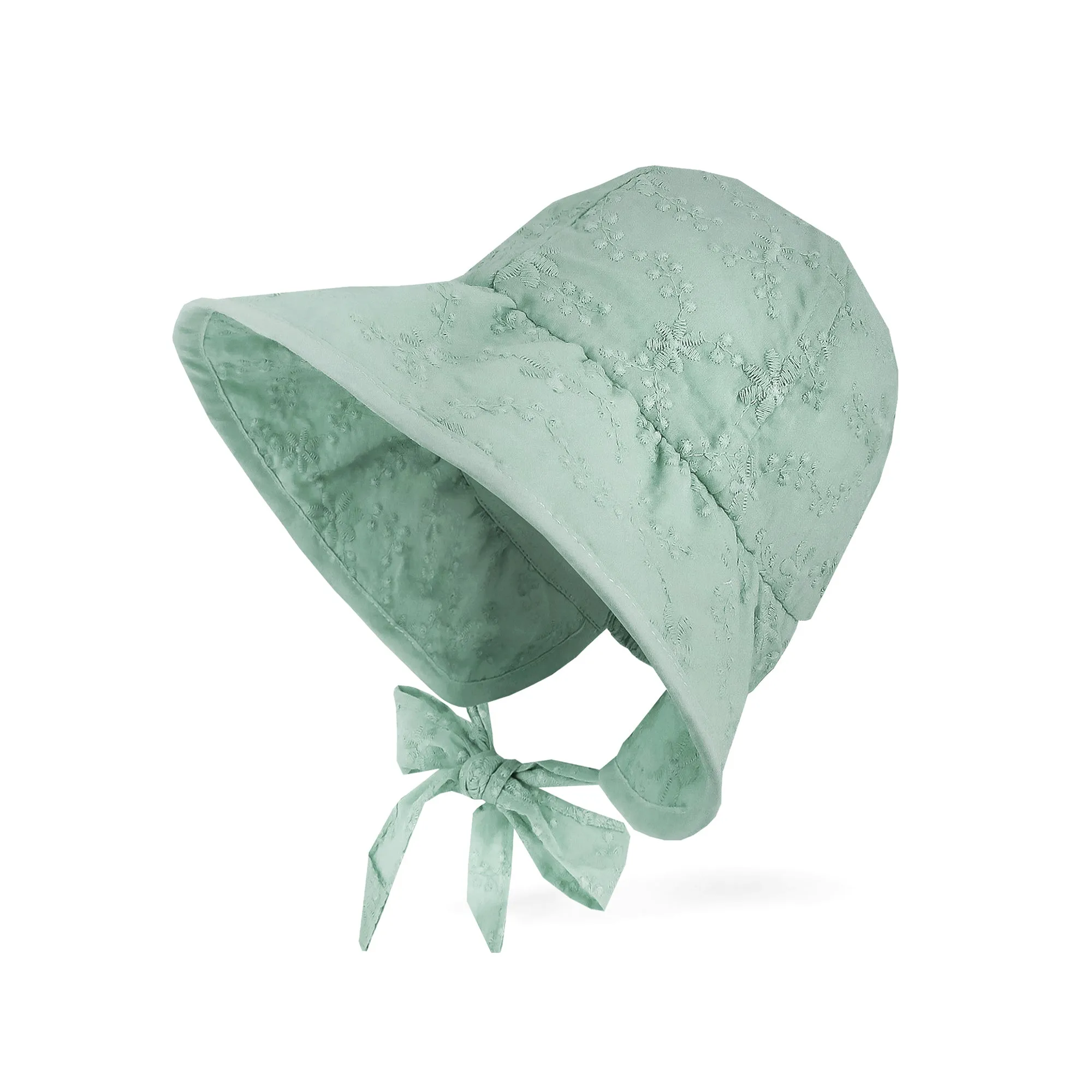 Baby Wide Brim Floppy Sun Bonnet Lacy Victorian Hat | Off White