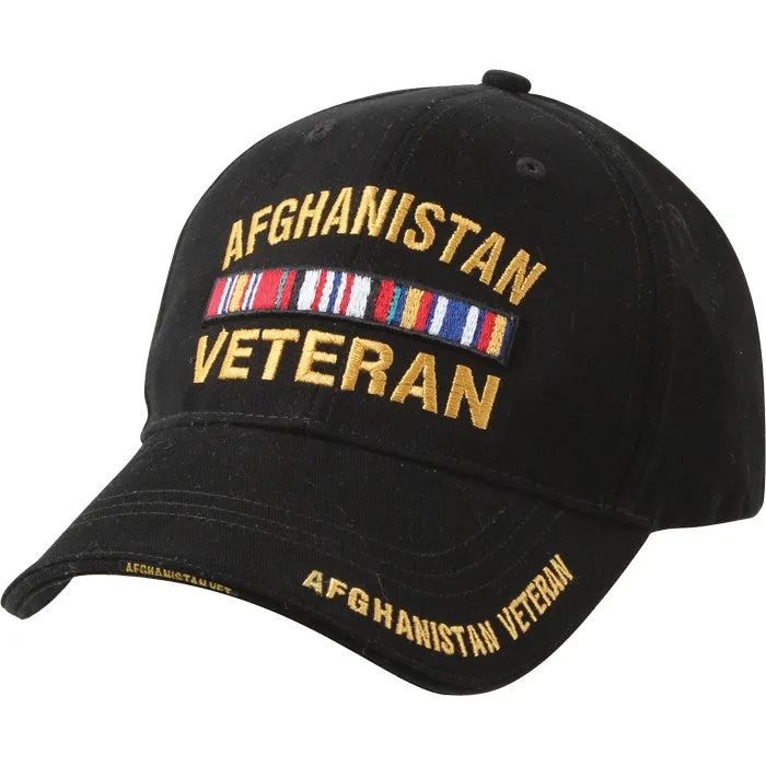 Black - AFGHANISTAN VETERAN Low Profile Deluxe Adjustable Cap