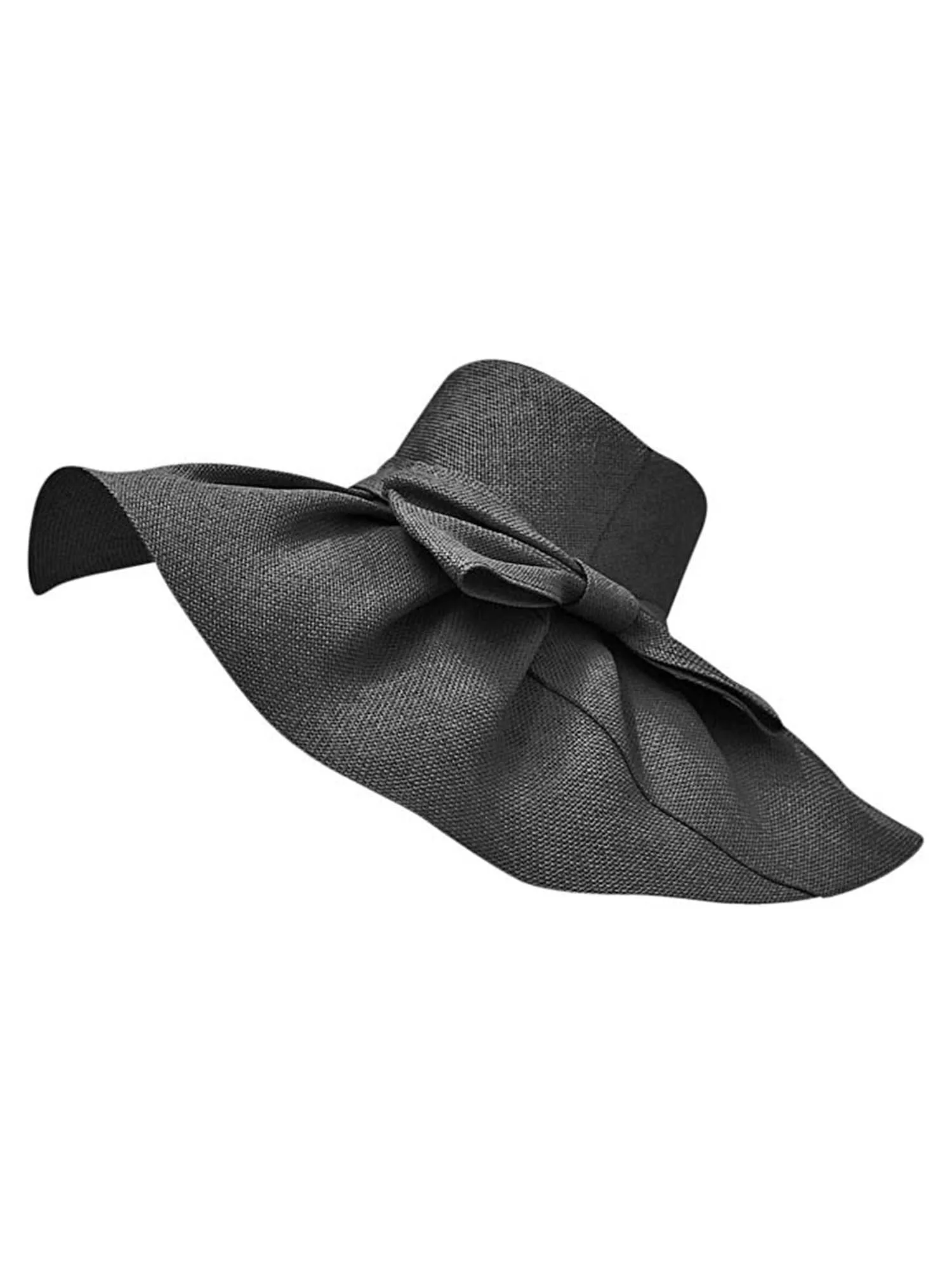 Black Elegant Toyo Wide Brim Floppy Hat