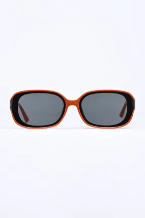 Bold Oval Rustic Orange Sunglasses