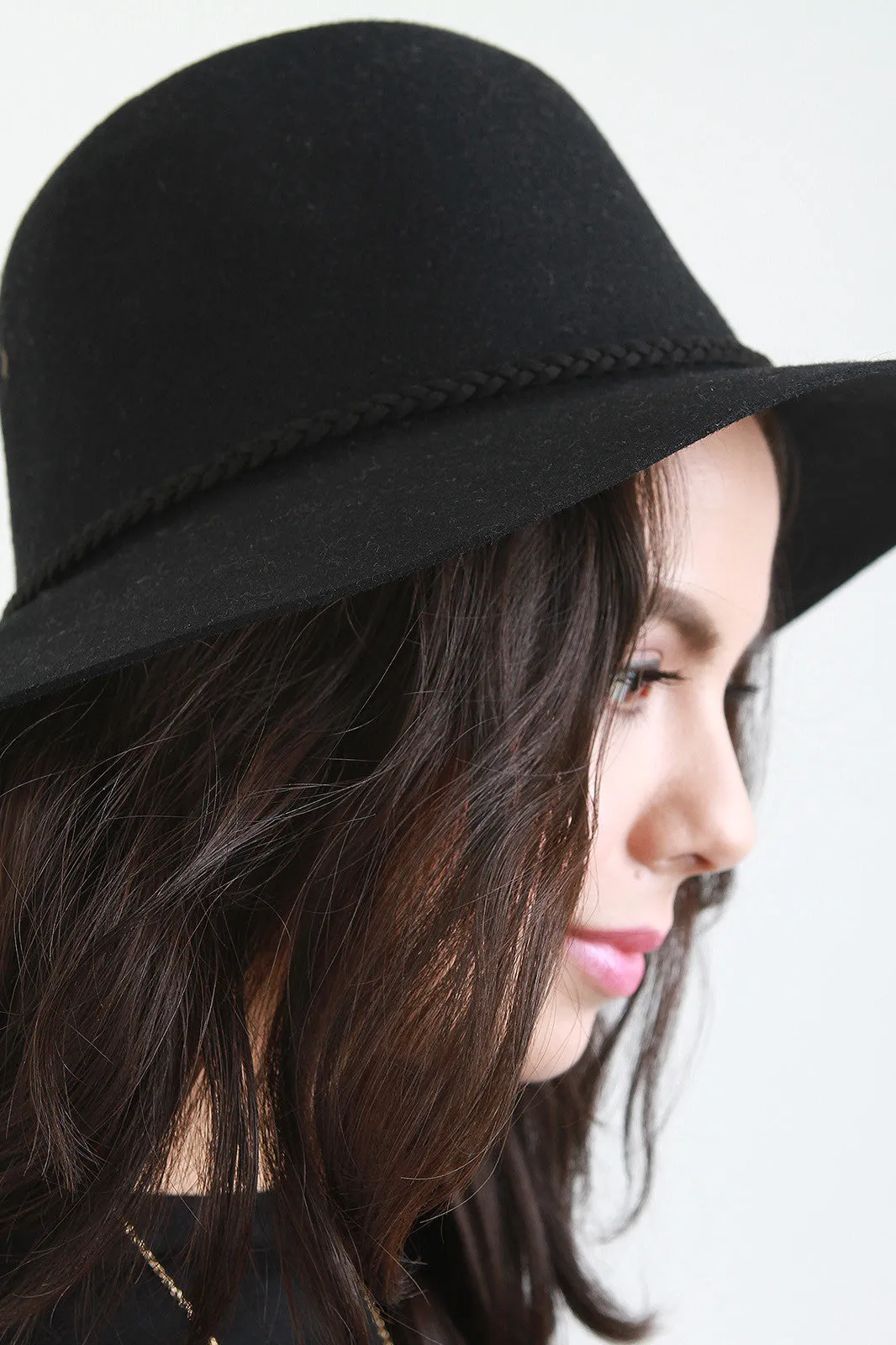 Braided Cord Felt Fedora