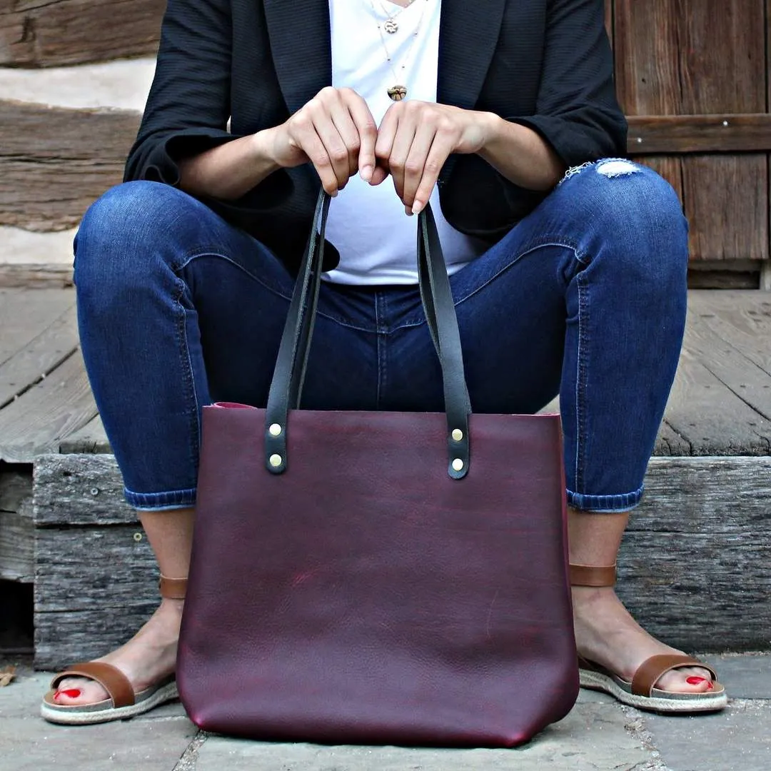 Burgundy Leather Tote