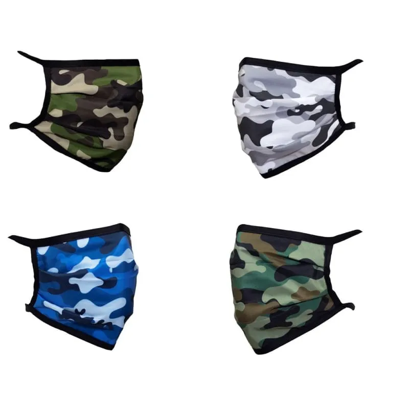 Camo Reusable Triple Layer Face Mask - 4 Pack