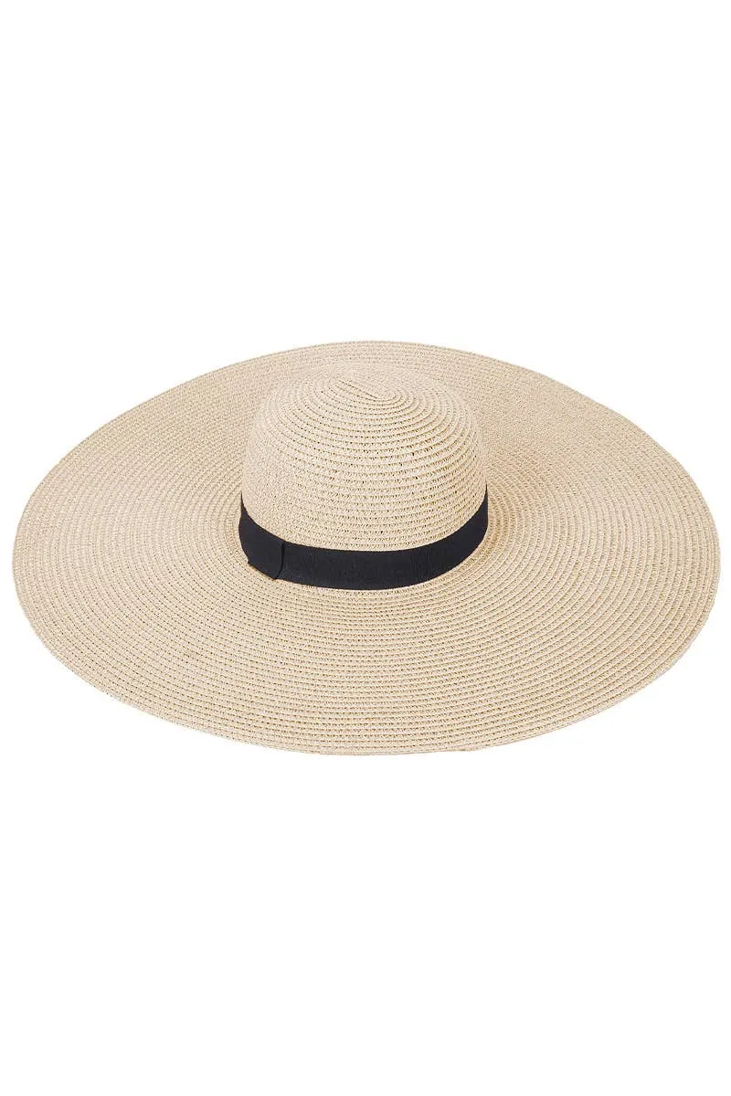 Cap Zone Black Band Wide Floppy Sun Hat