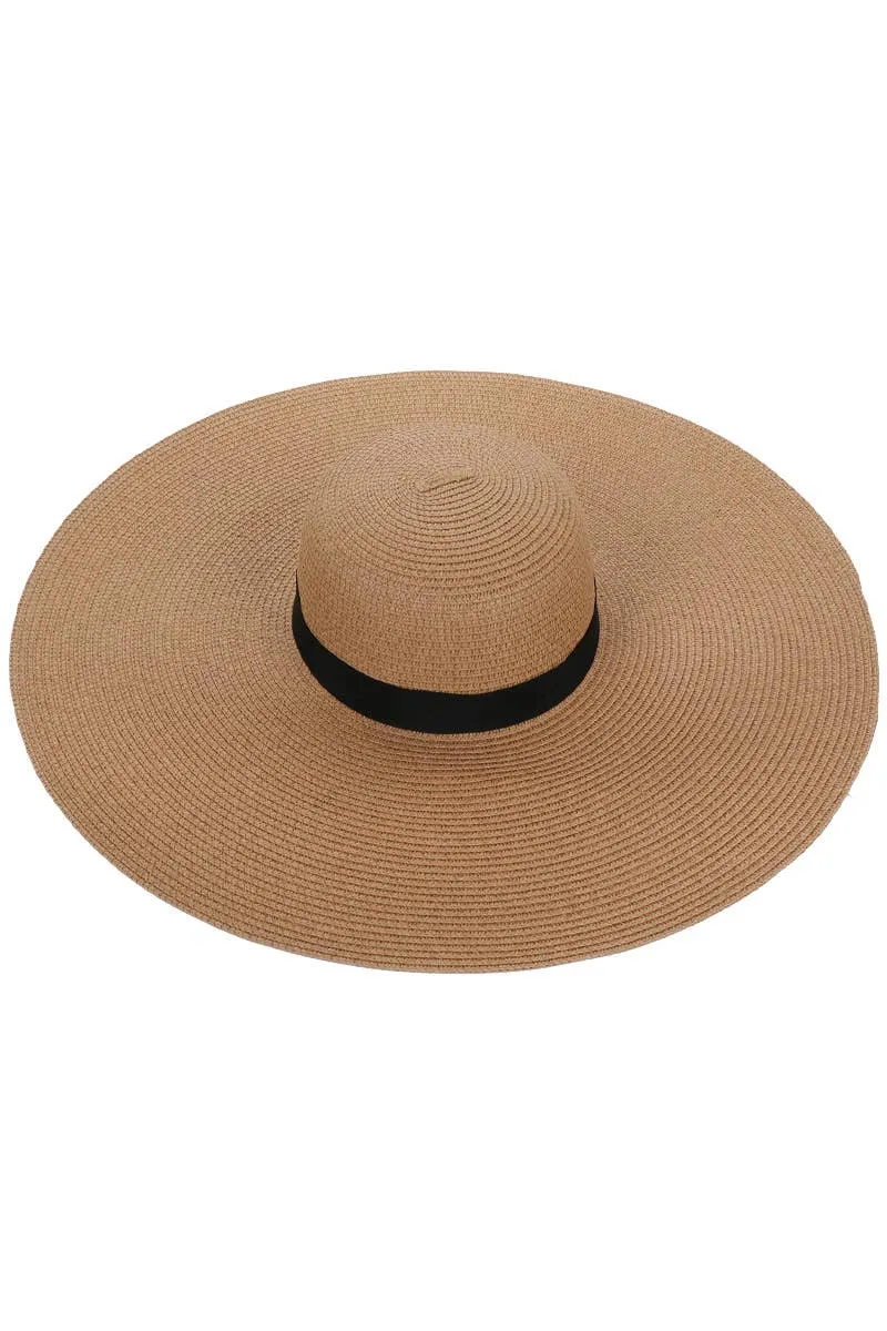 Cap Zone Black Band Wide Floppy Sun Hat