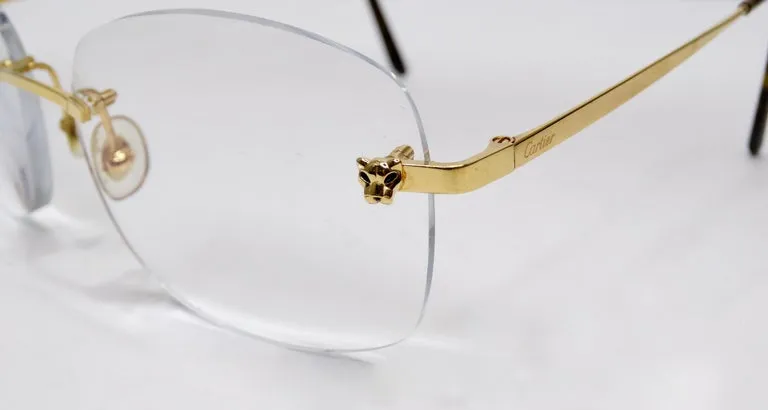 Cartier Panther Rimless Glasses circa 1980s