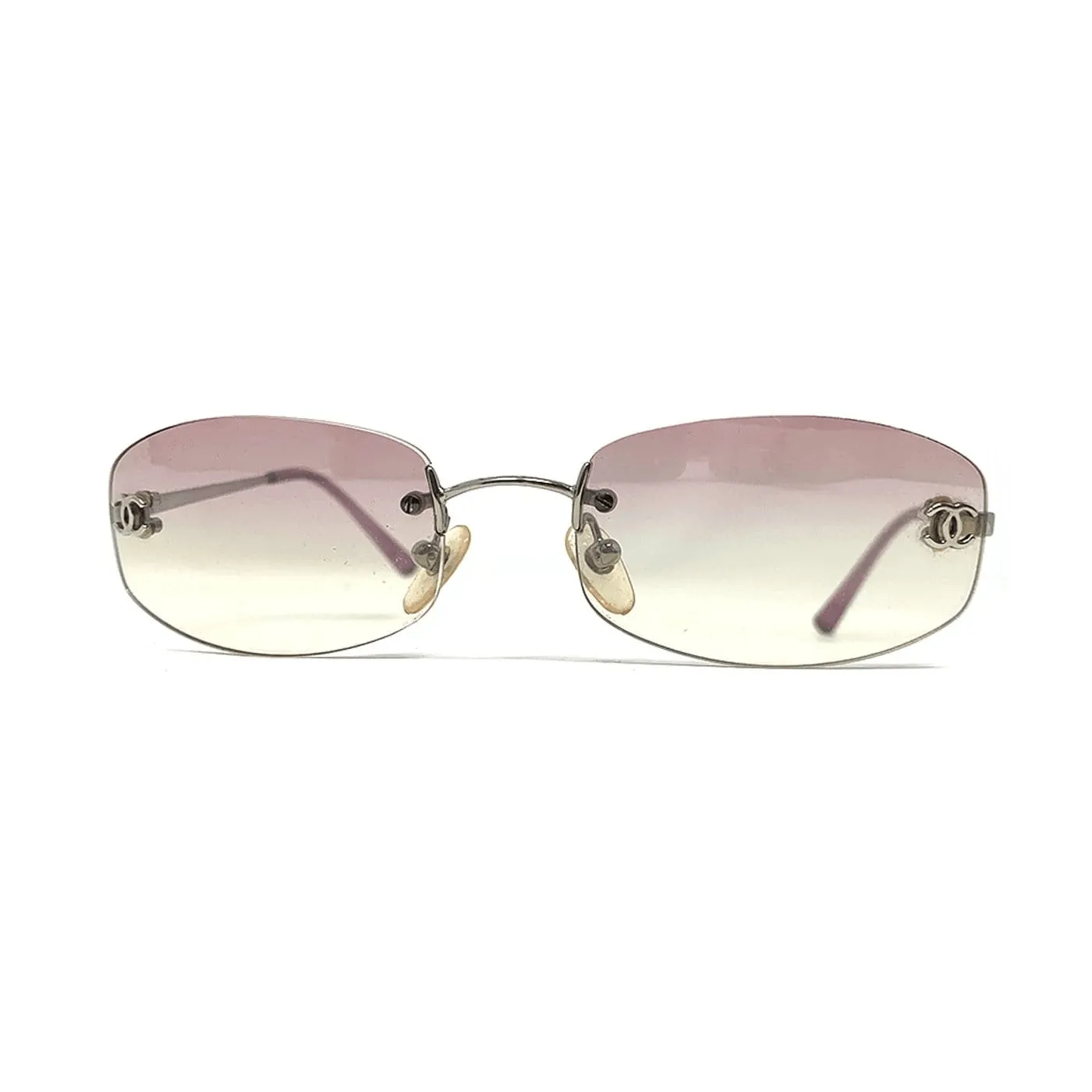 Chanel Pink/Yellow CC Detail Vintage Glasses