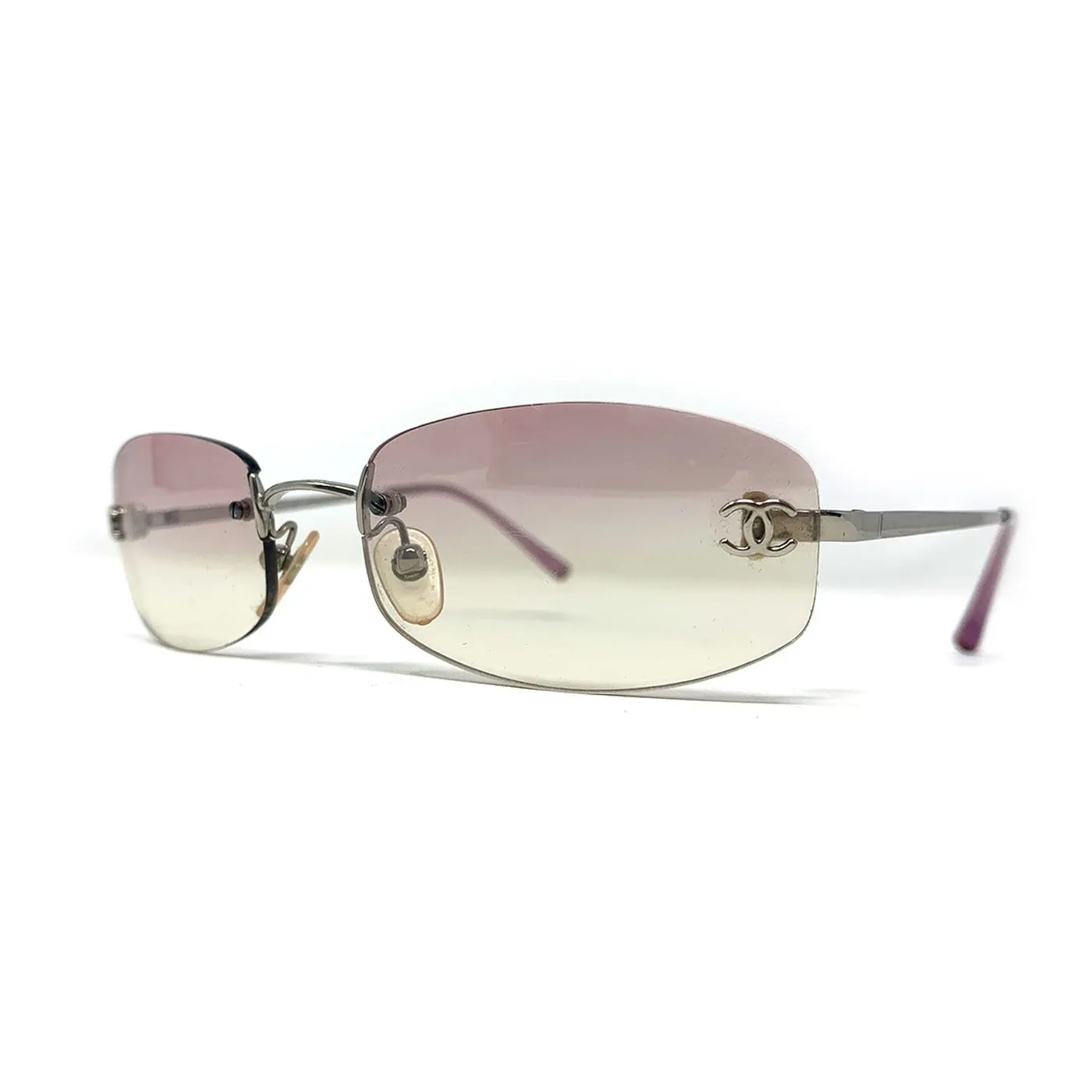 Chanel Pink/Yellow CC Detail Vintage Glasses