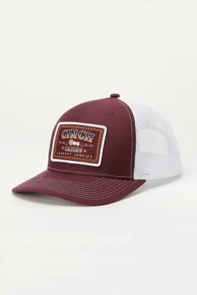 CINCH CASINO CAP - BURGUNDY/WHITE STYLE MCC0800014