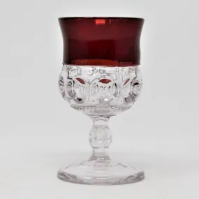 Cordial, Adams Glass, King's Crown (Thumbprint) Ruby-Flashed, Antique