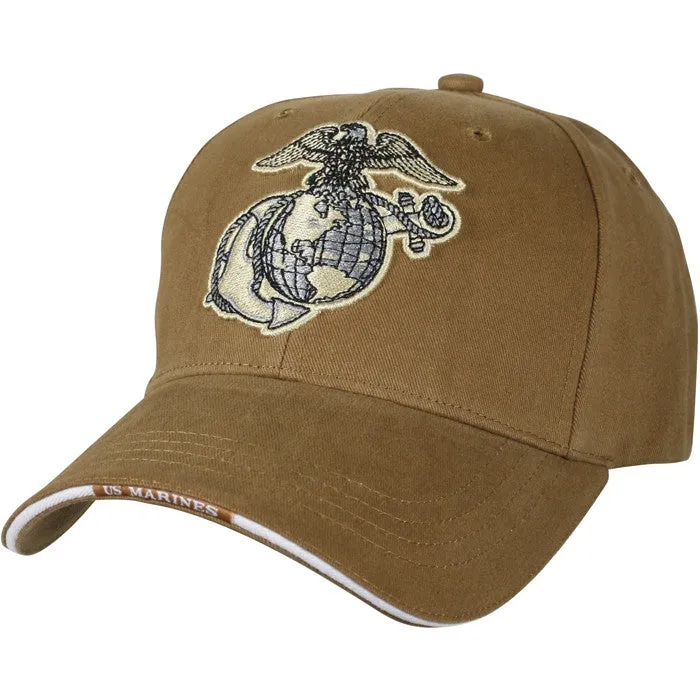 Coyote Brown - Globe & Anchor Military Low Profile Adjustable Baseball Cap