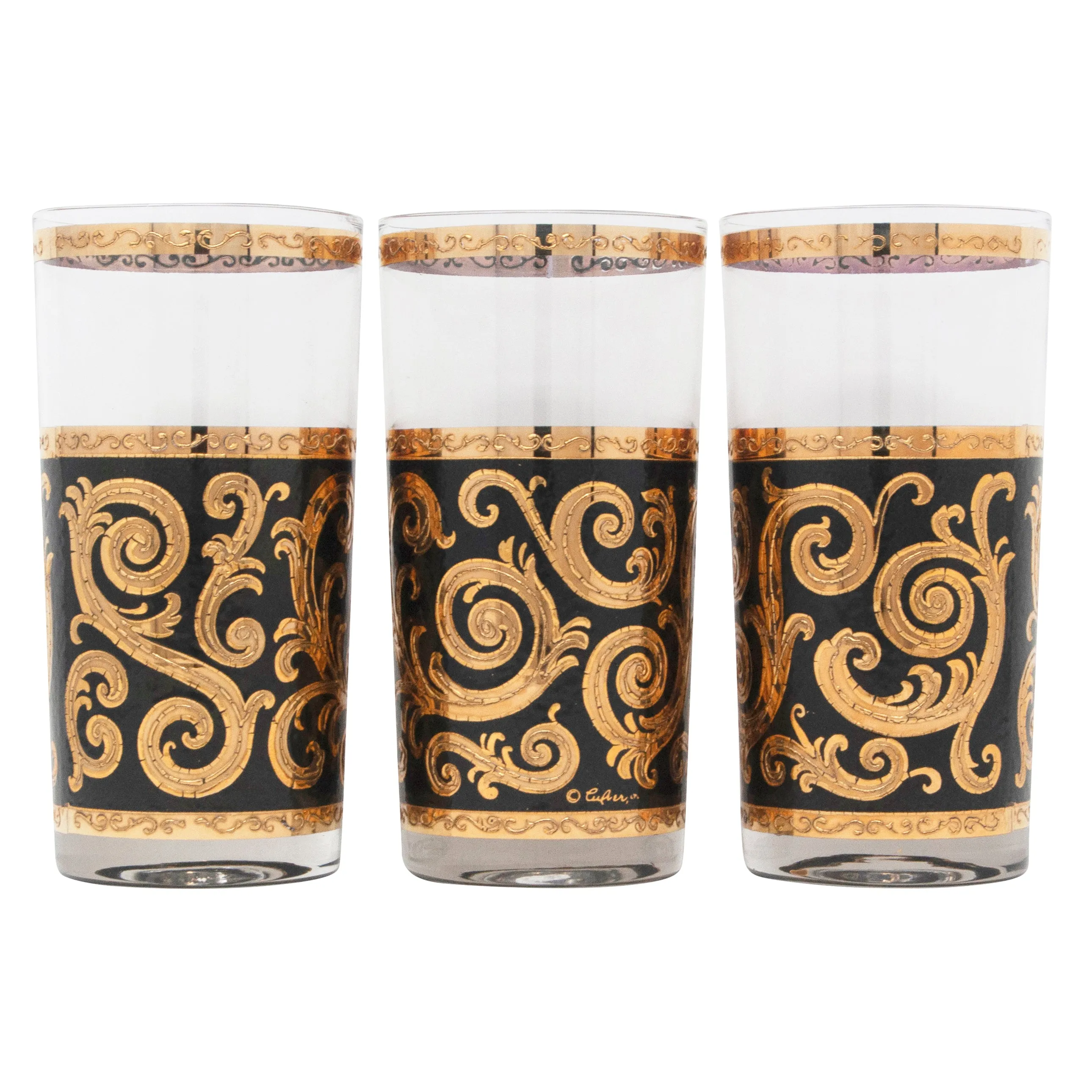 Culver Gold & Black Baroque Collins Glasses