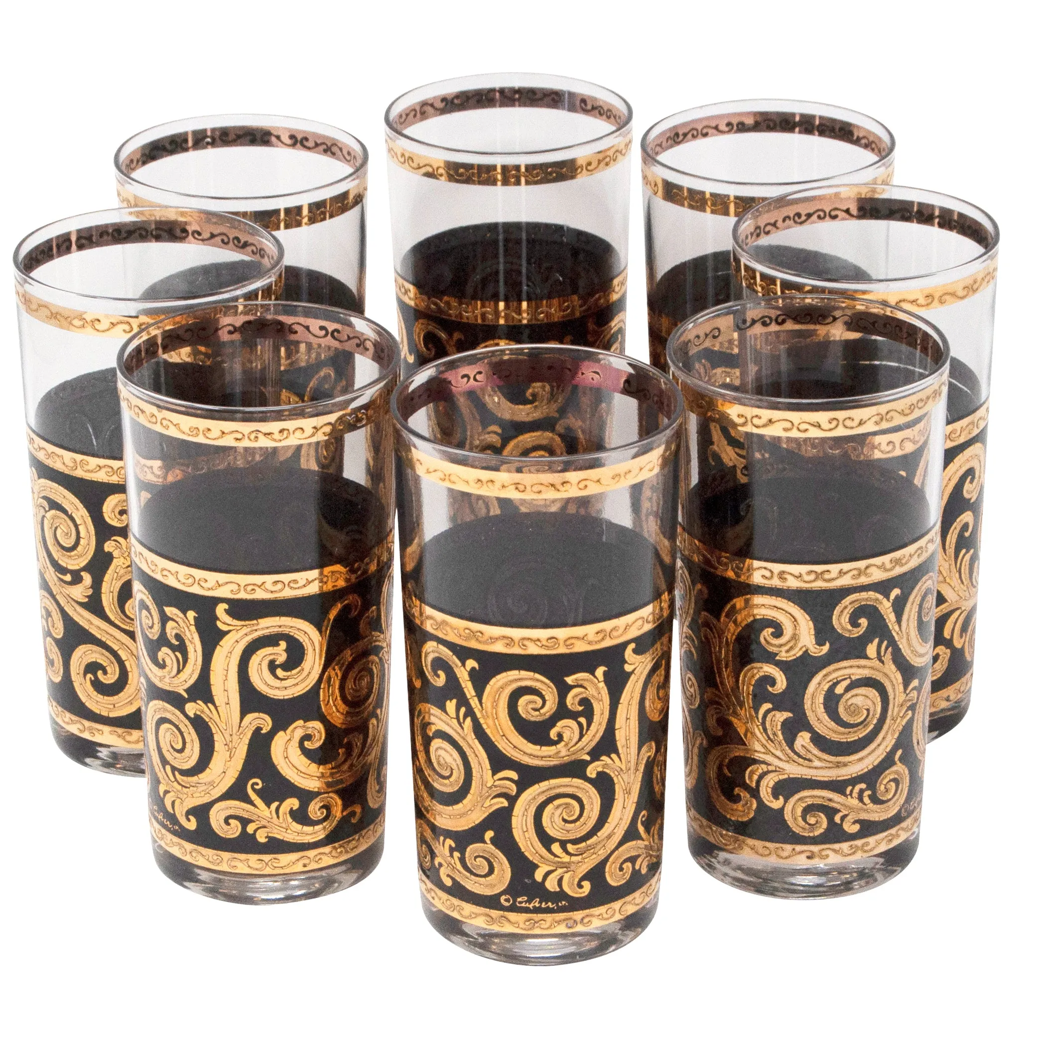 Culver Gold & Black Baroque Collins Glasses