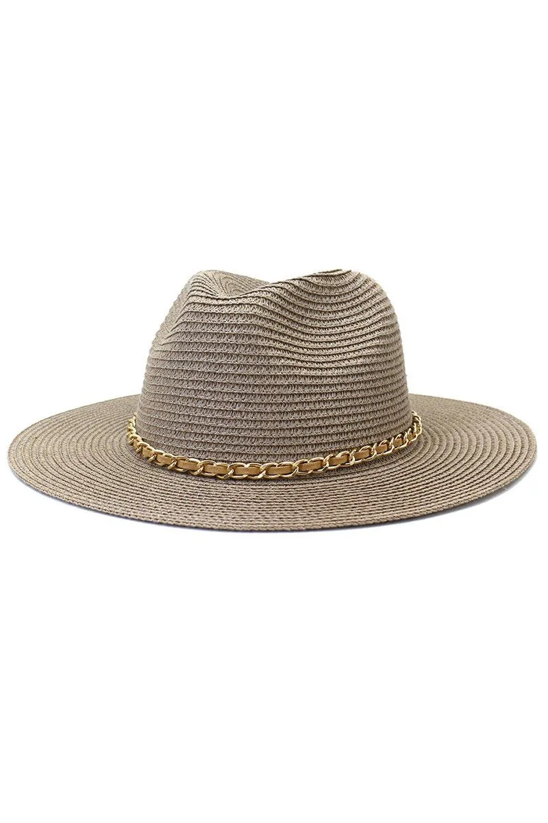 DANDY CHAIN BAND STRAW FLOPPY PANAMA HAT