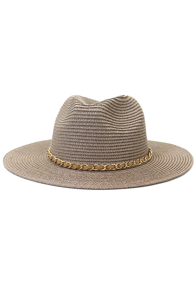 DANDY CHAIN BAND STRAW FLOPPY PANAMA HAT