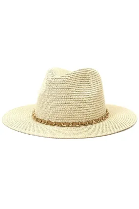 DANDY CHAIN BAND STRAW FLOPPY PANAMA HAT