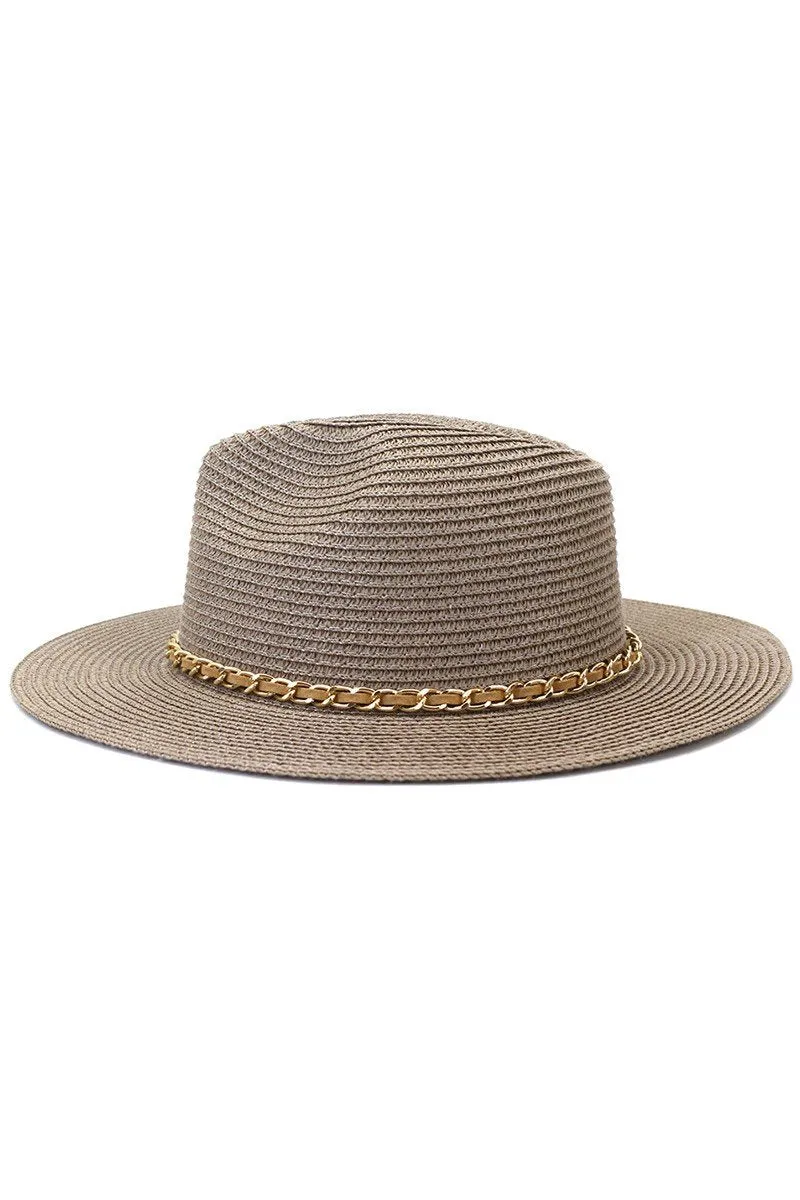 DANDY CHAIN BAND STRAW FLOPPY PANAMA HAT