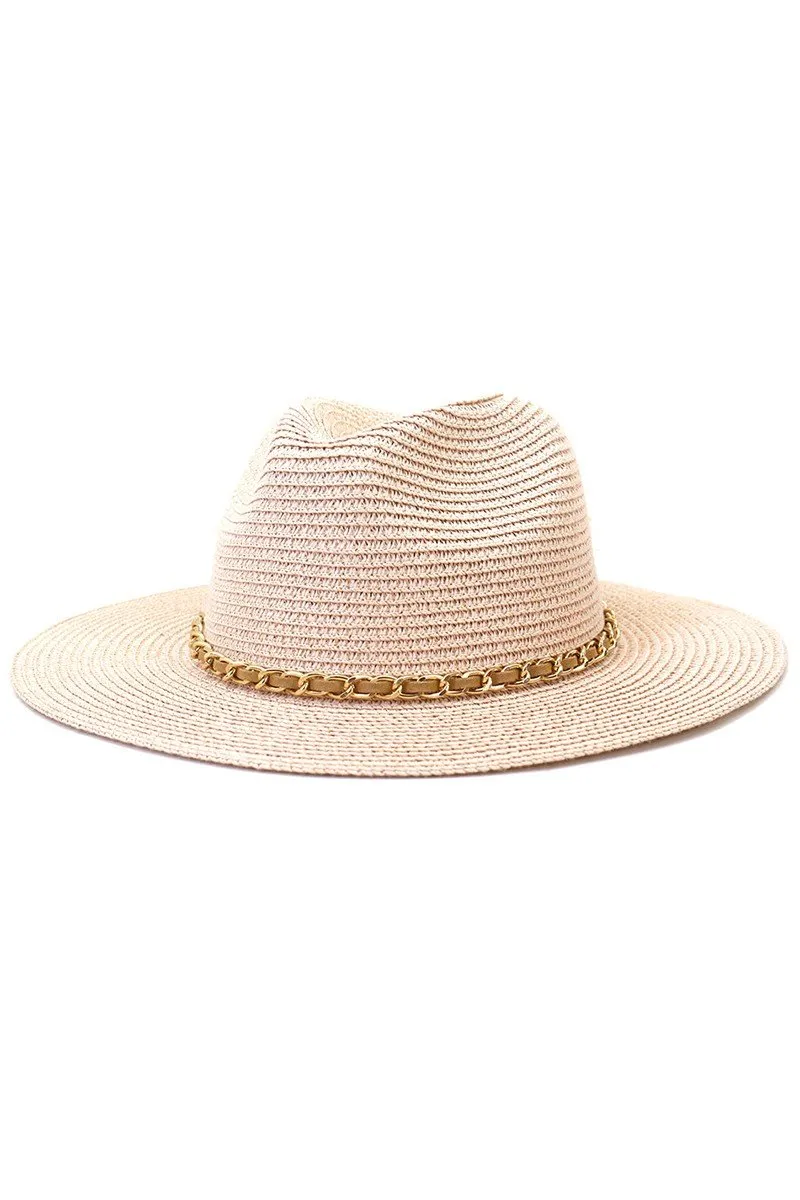 DANDY CHAIN BAND STRAW FLOPPY PANAMA HAT