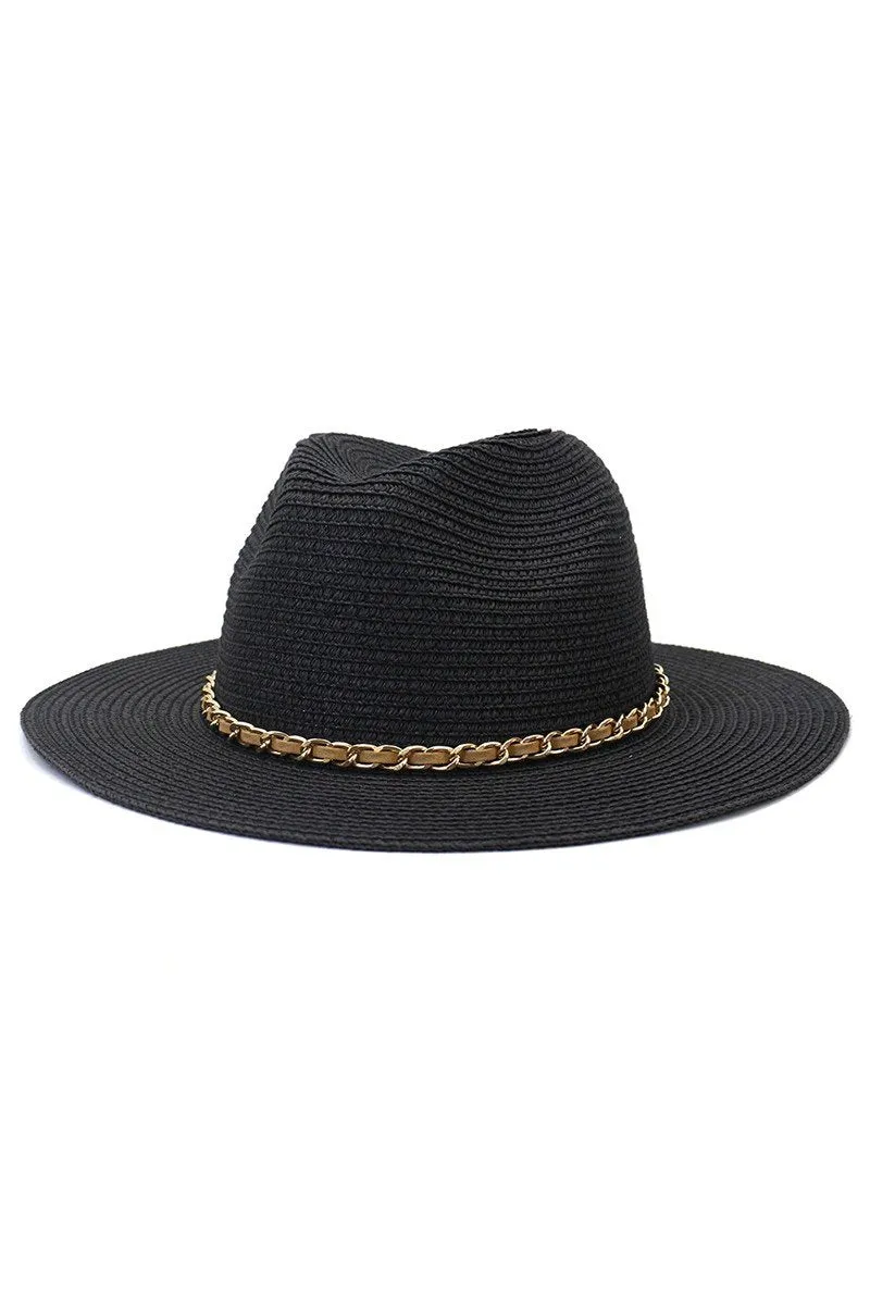 DANDY CHAIN BAND STRAW FLOPPY PANAMA HAT