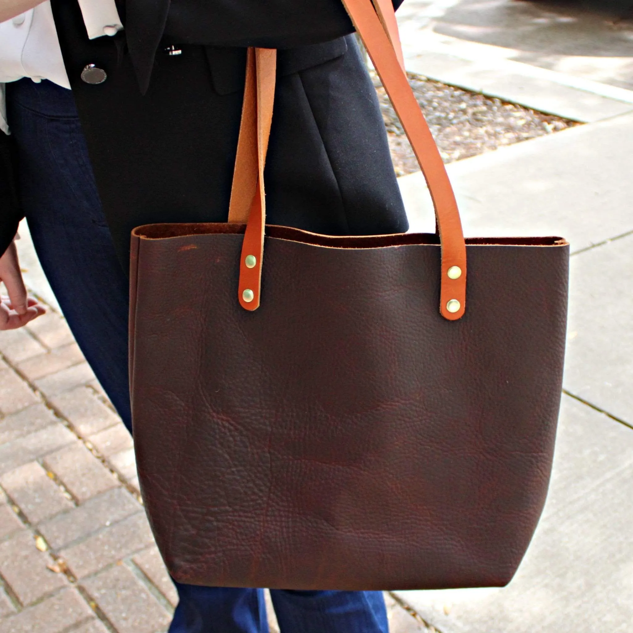 Dark Brown Leather Tote