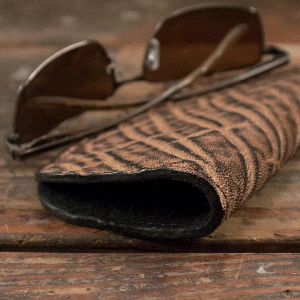 Elephant Rustic Glasses Case