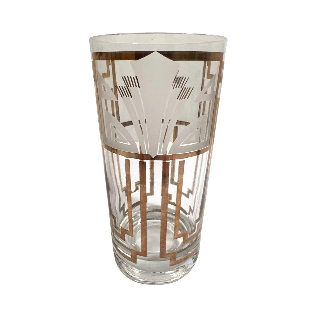 Georges Briard Signed Golden Art Deco Glasses (Set of 4)