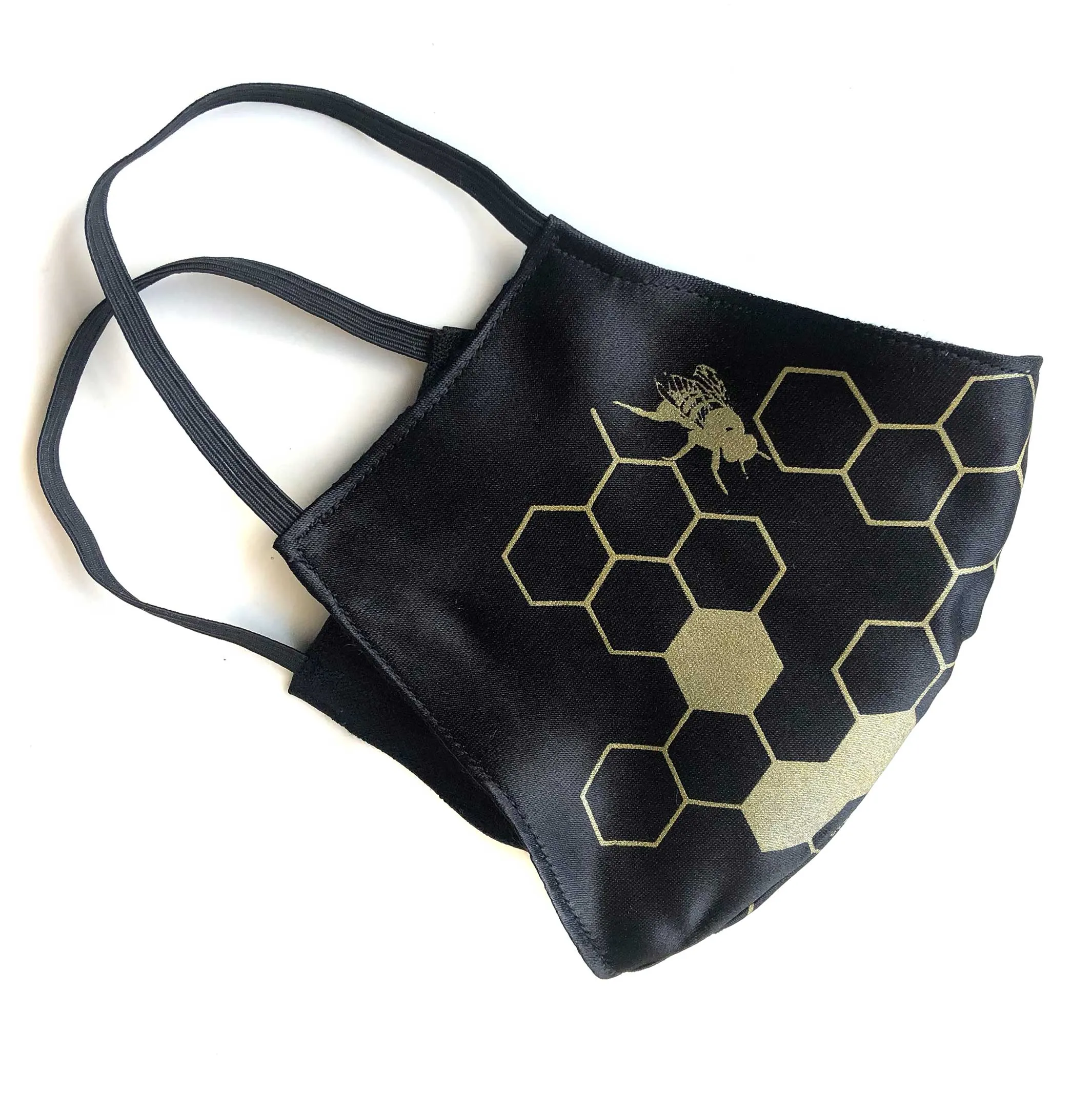 Honeybee Face Mask, Bees & Hive adjustable fabric face cover