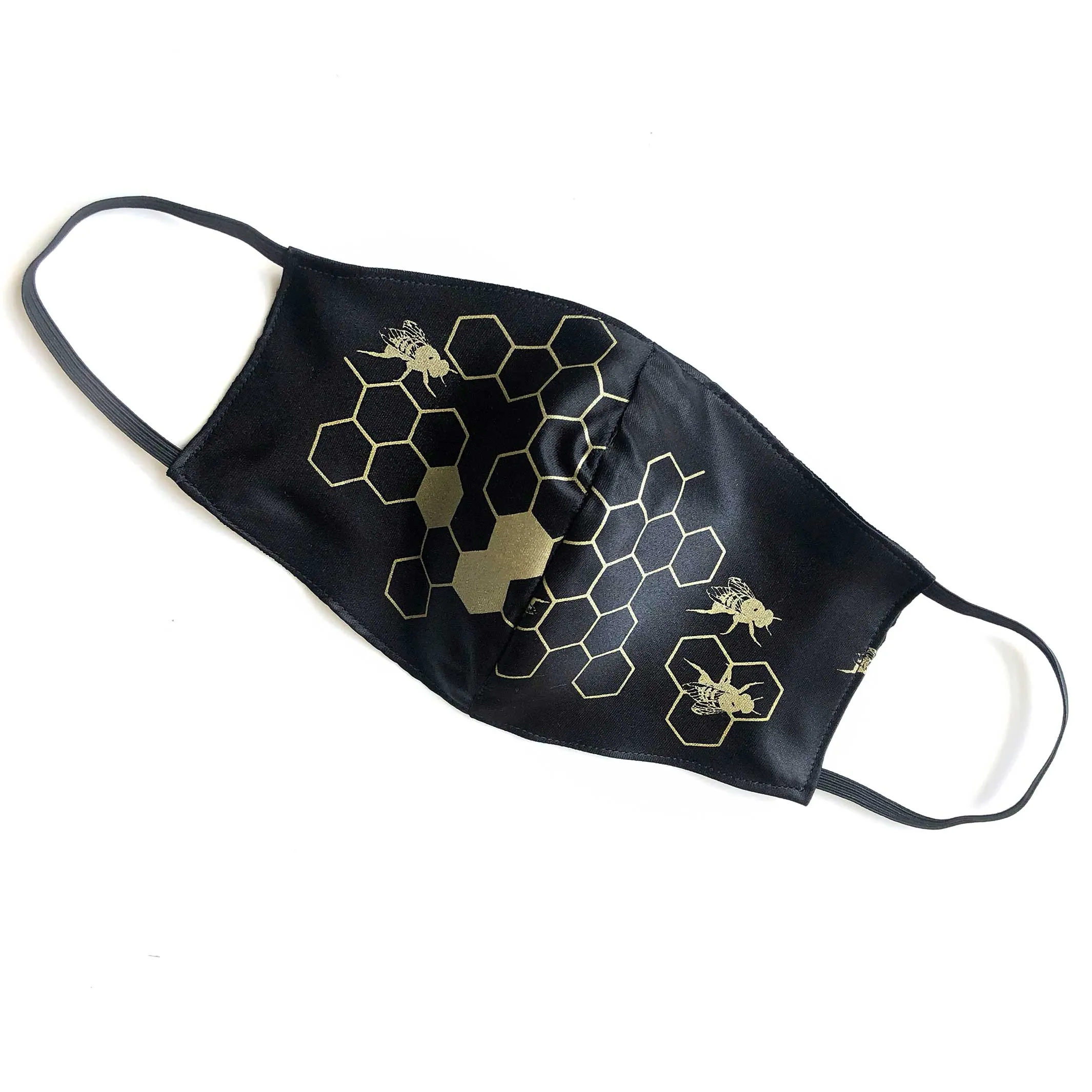 Honeybee Face Mask, Bees & Hive adjustable fabric face cover