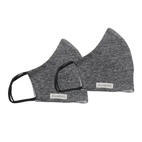 Juddlies 2-Pack Organic Cotton Reusable Kids Face Masks - Raglan Graphite Black