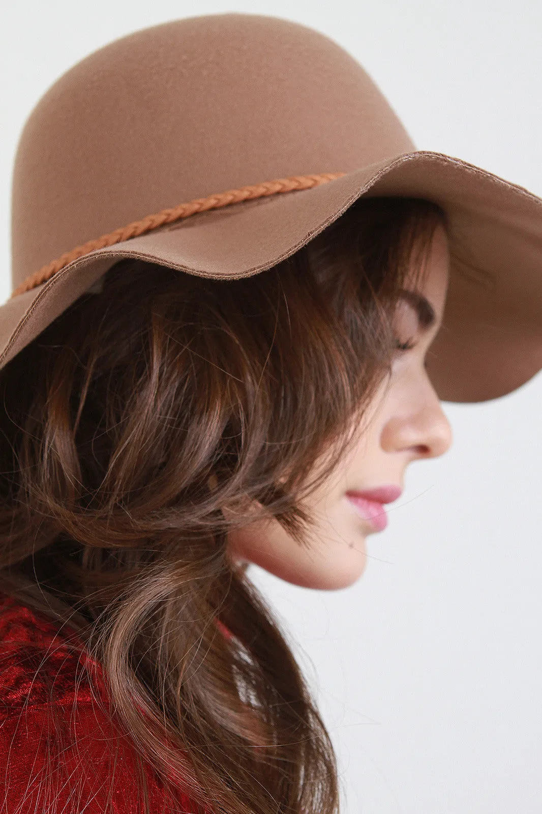 Knotted Braid Trim Floppy Hat