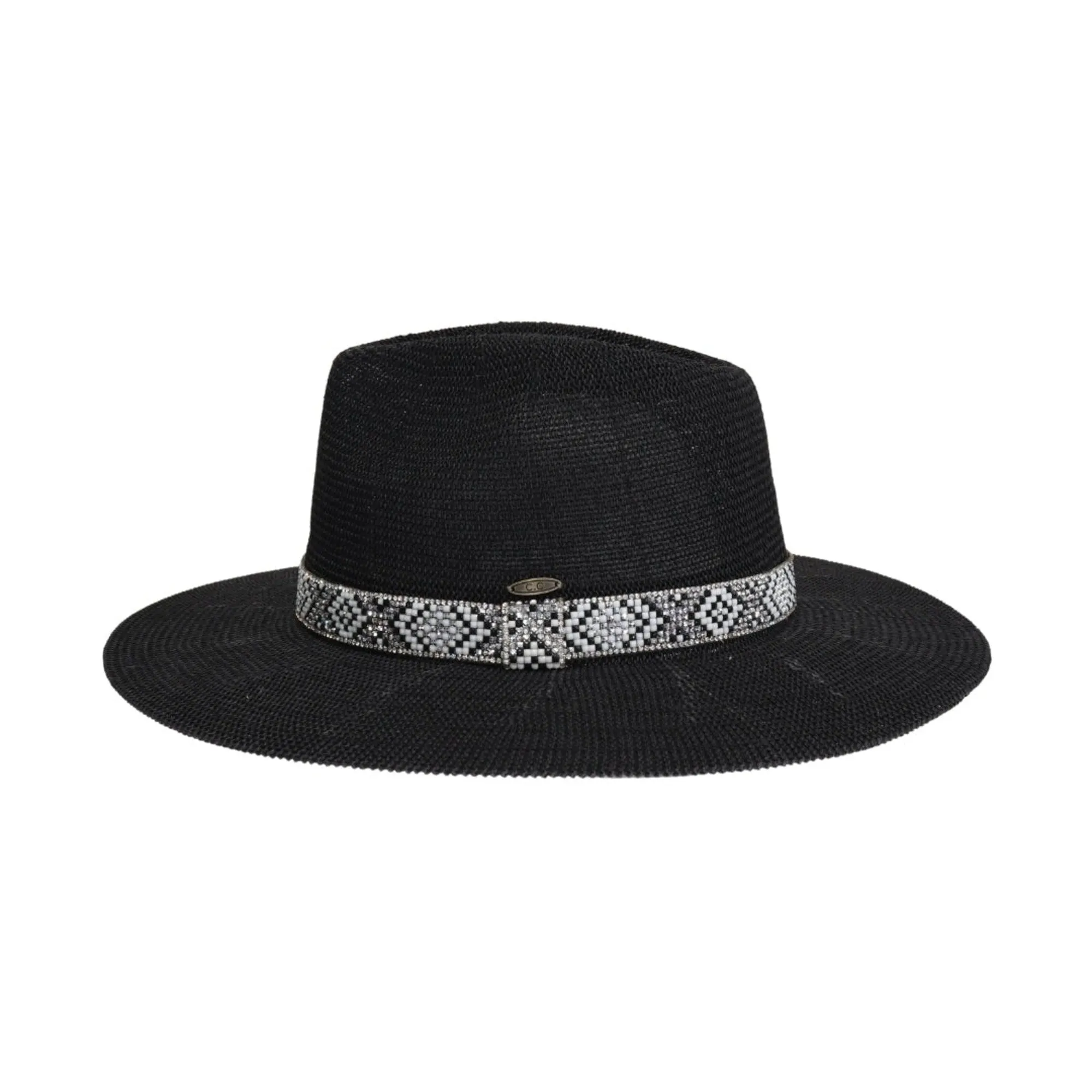 KPC0001 Winnie Aztec Beads Trim Band Panama Hat