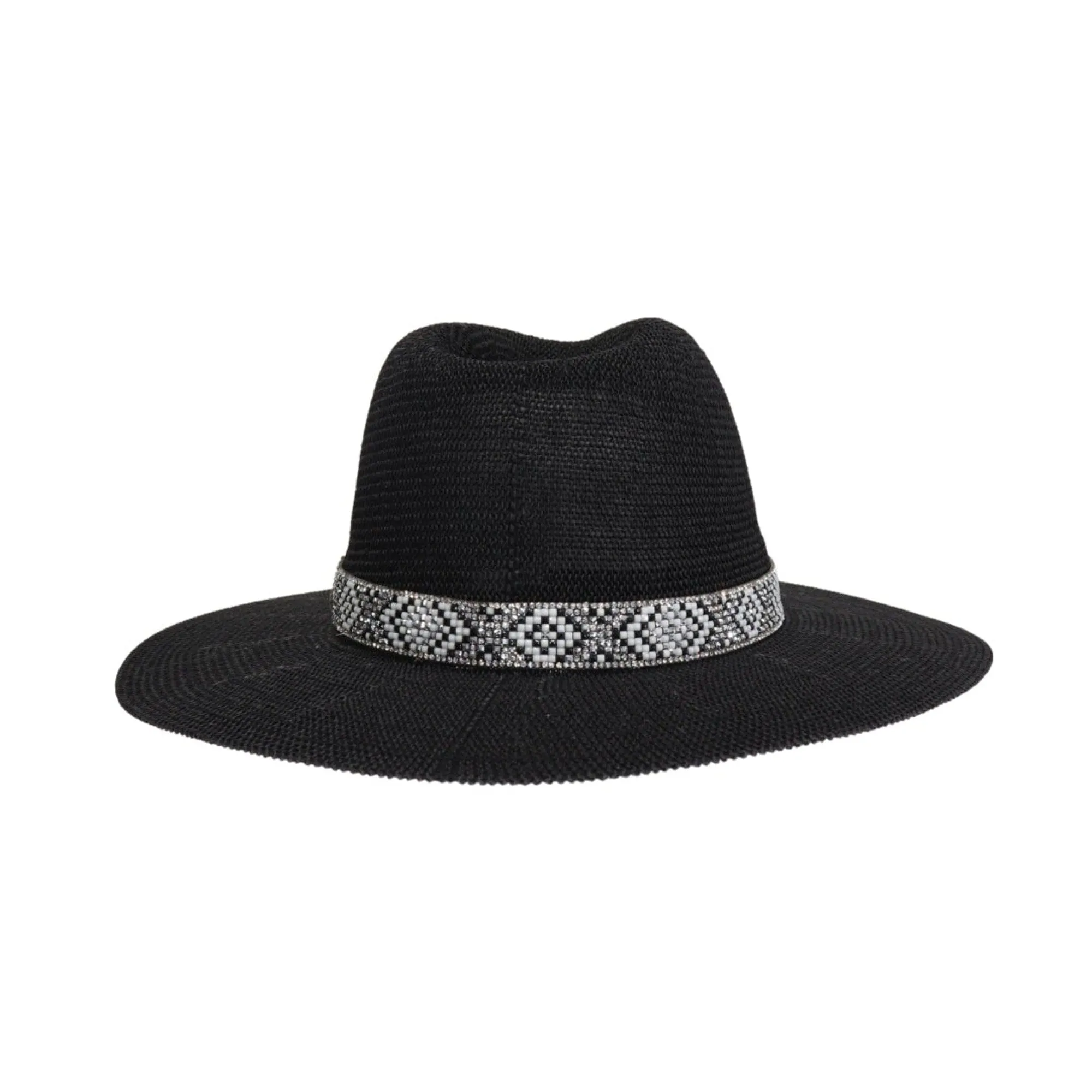 KPC0001 Winnie Aztec Beads Trim Band Panama Hat