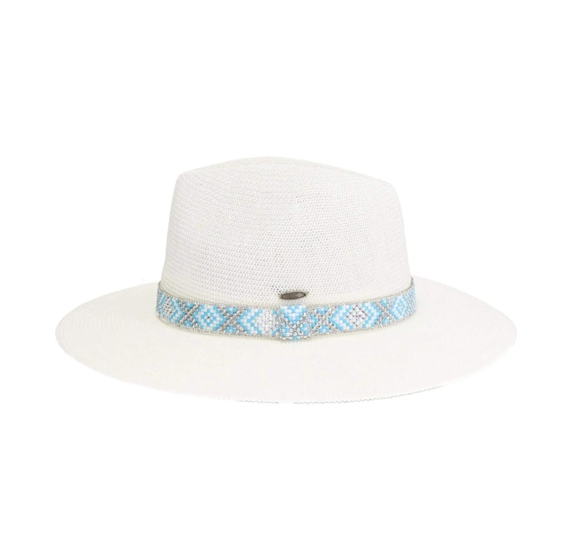 KPC0001 Winnie Aztec Beads Trim Band Panama Hat