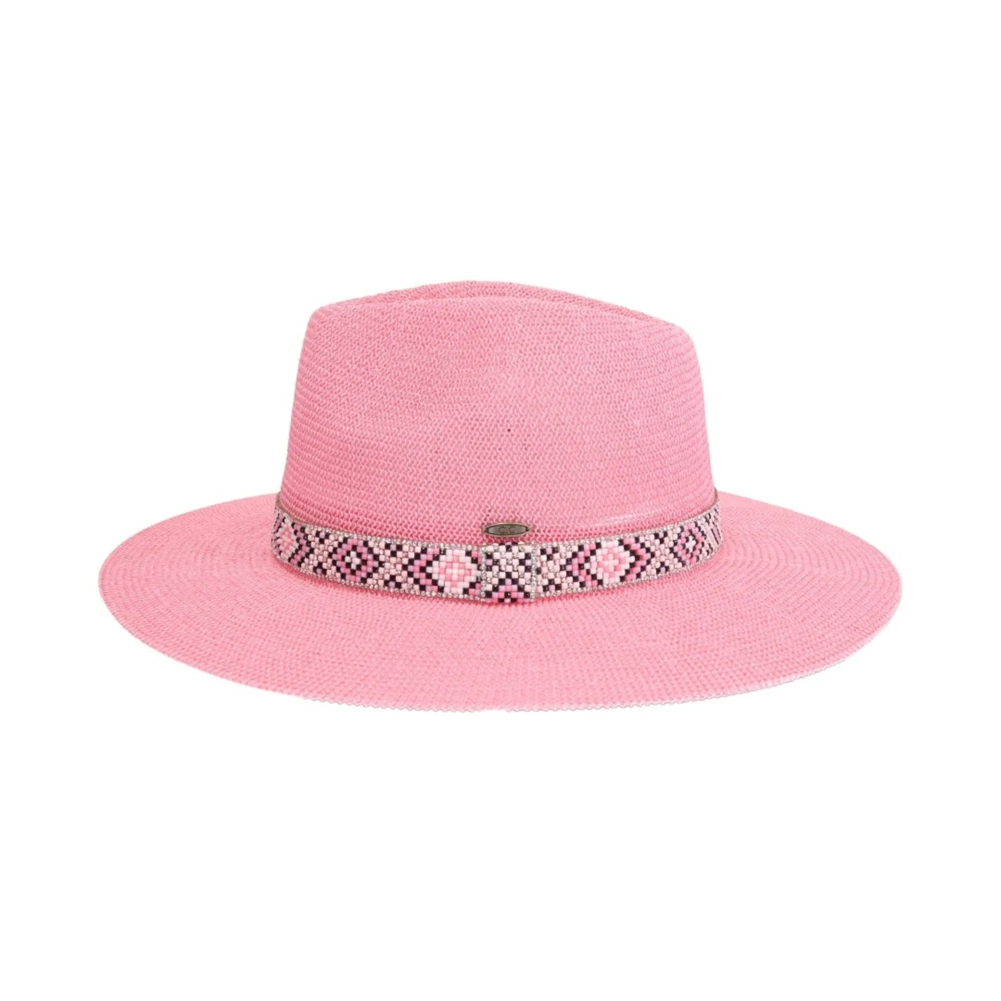 KPC0001 Winnie Aztec Beads Trim Band Panama Hat