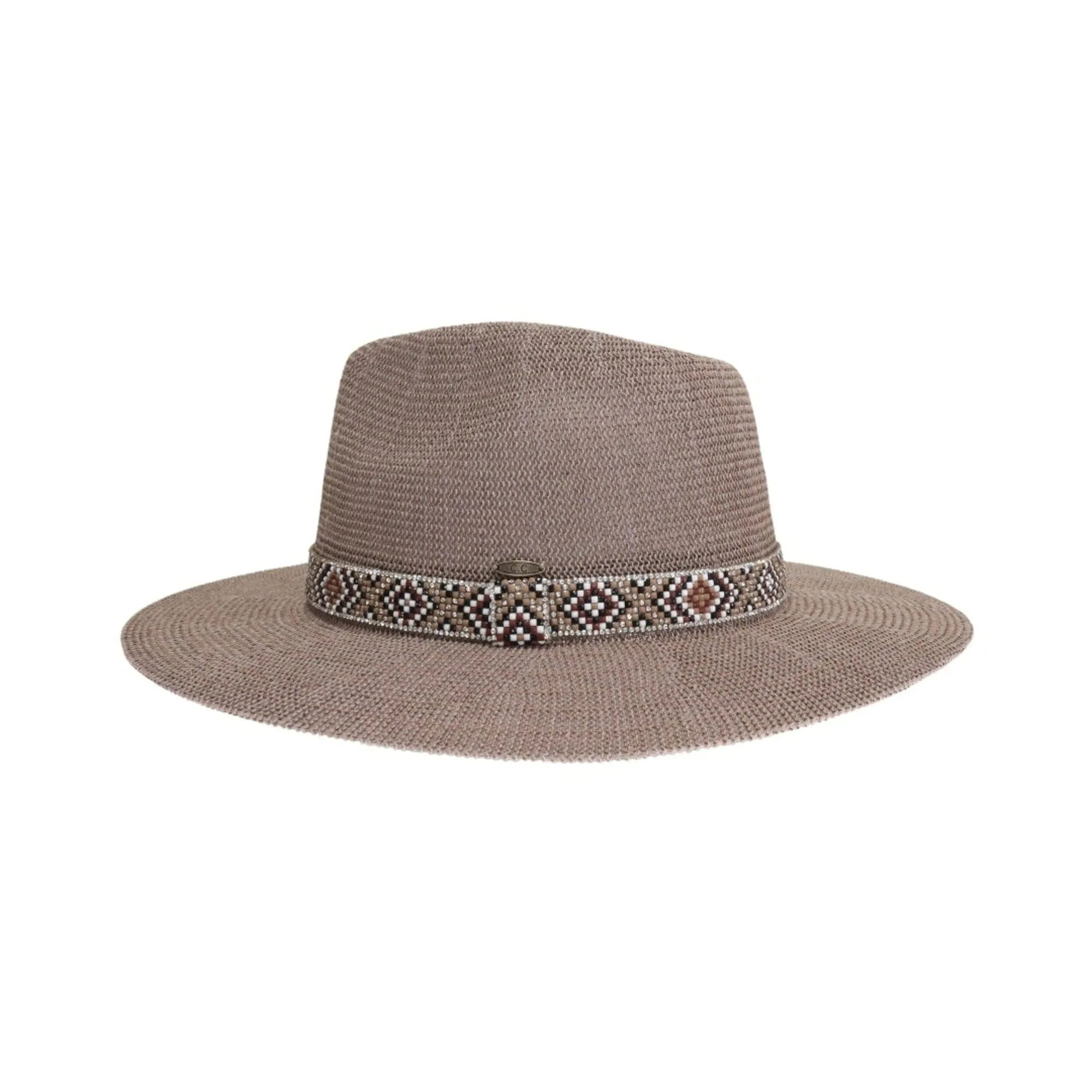 KPC0001 Winnie Aztec Beads Trim Band Panama Hat