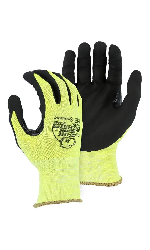 Majestic Glove 35-7466 Cut-Less Watchdog Nitrile Palm Glove