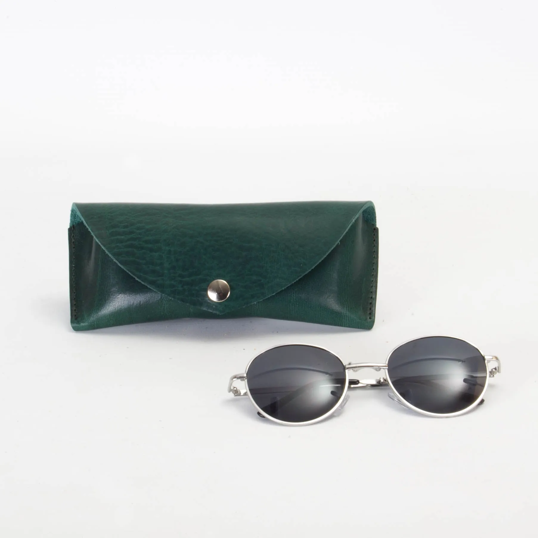 Missouri Green Leather Sunglasses Case