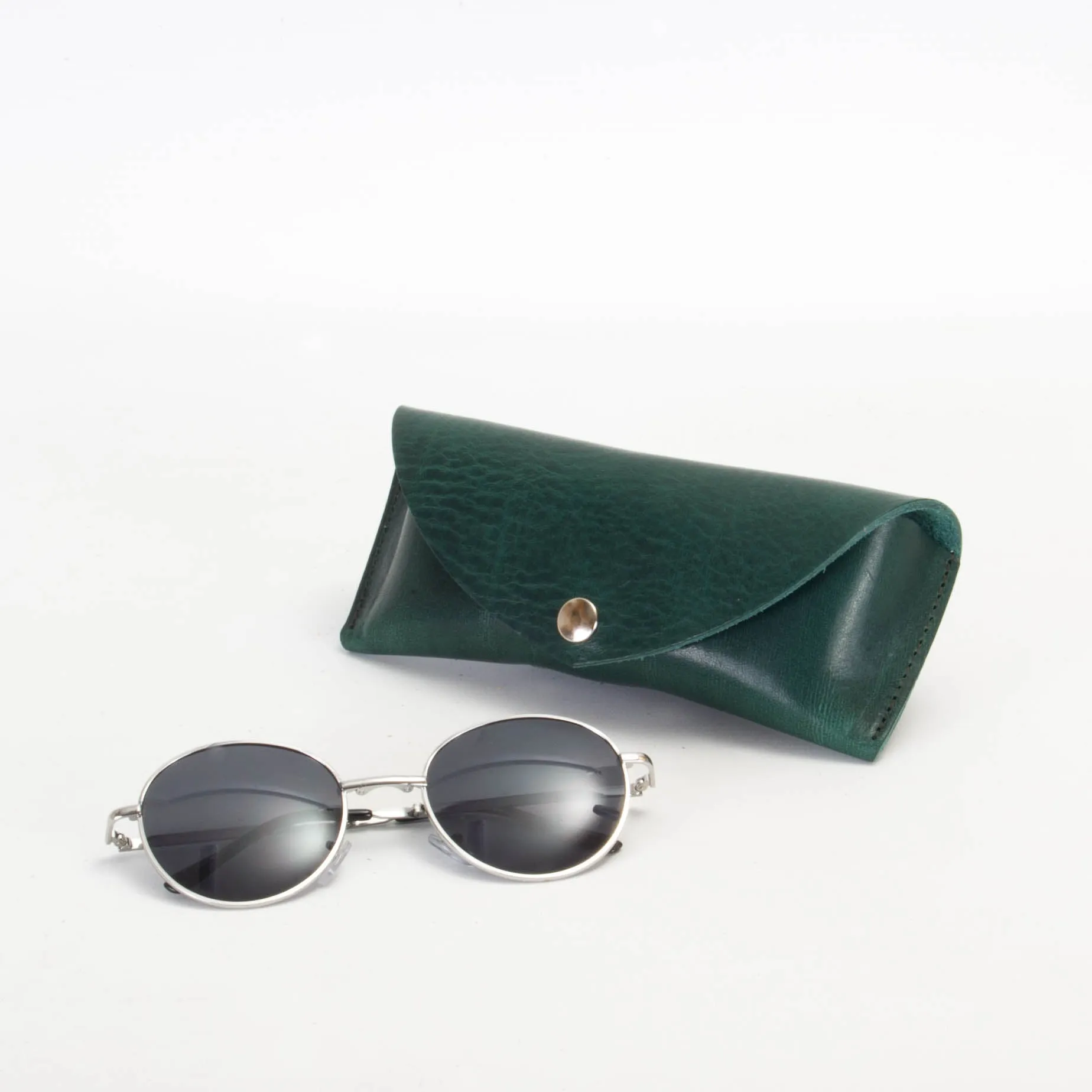 Missouri Green Leather Sunglasses Case