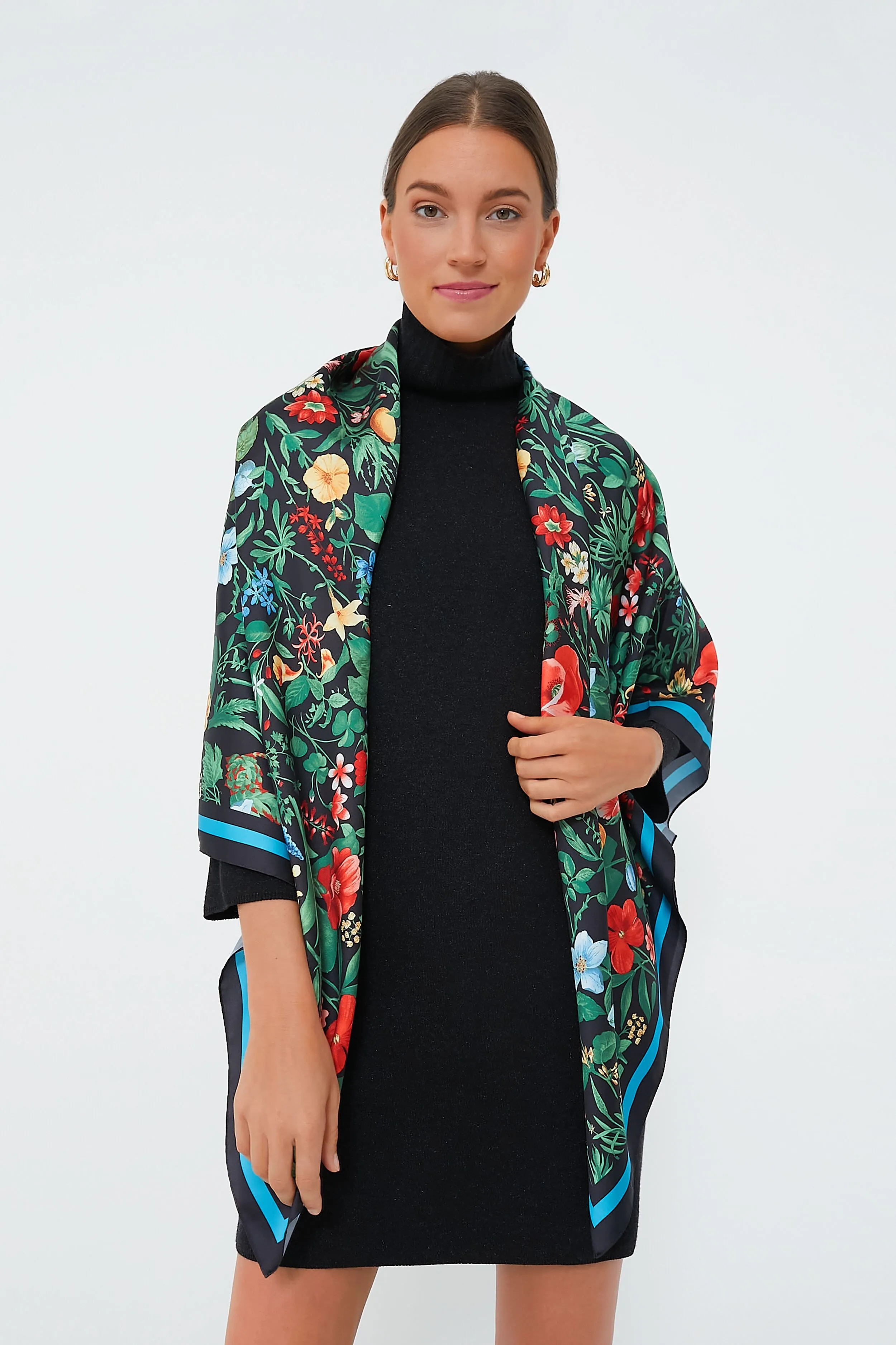 Noir Blooming Botanical Scarf