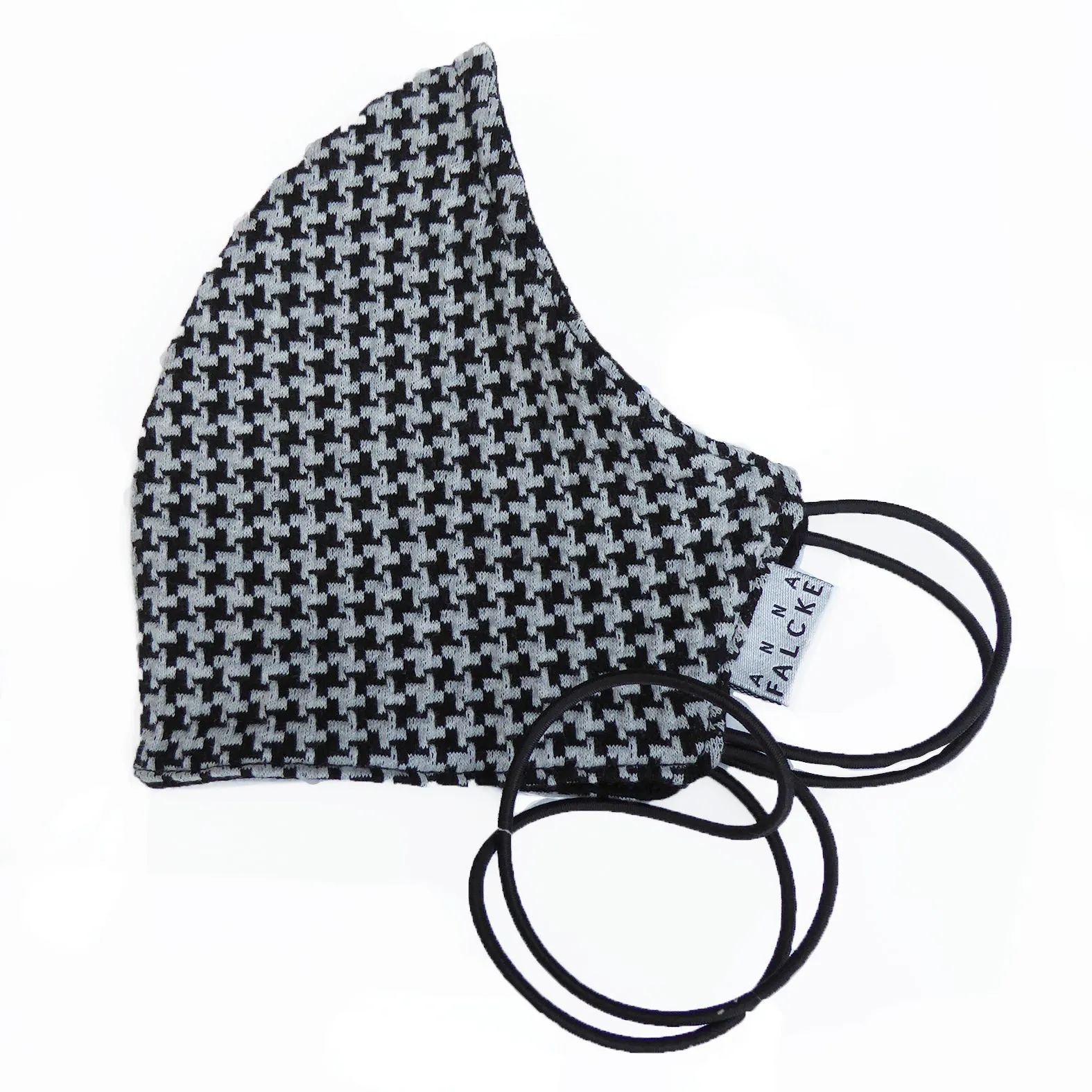 Organic Jacquard cotton mask - Black and silver