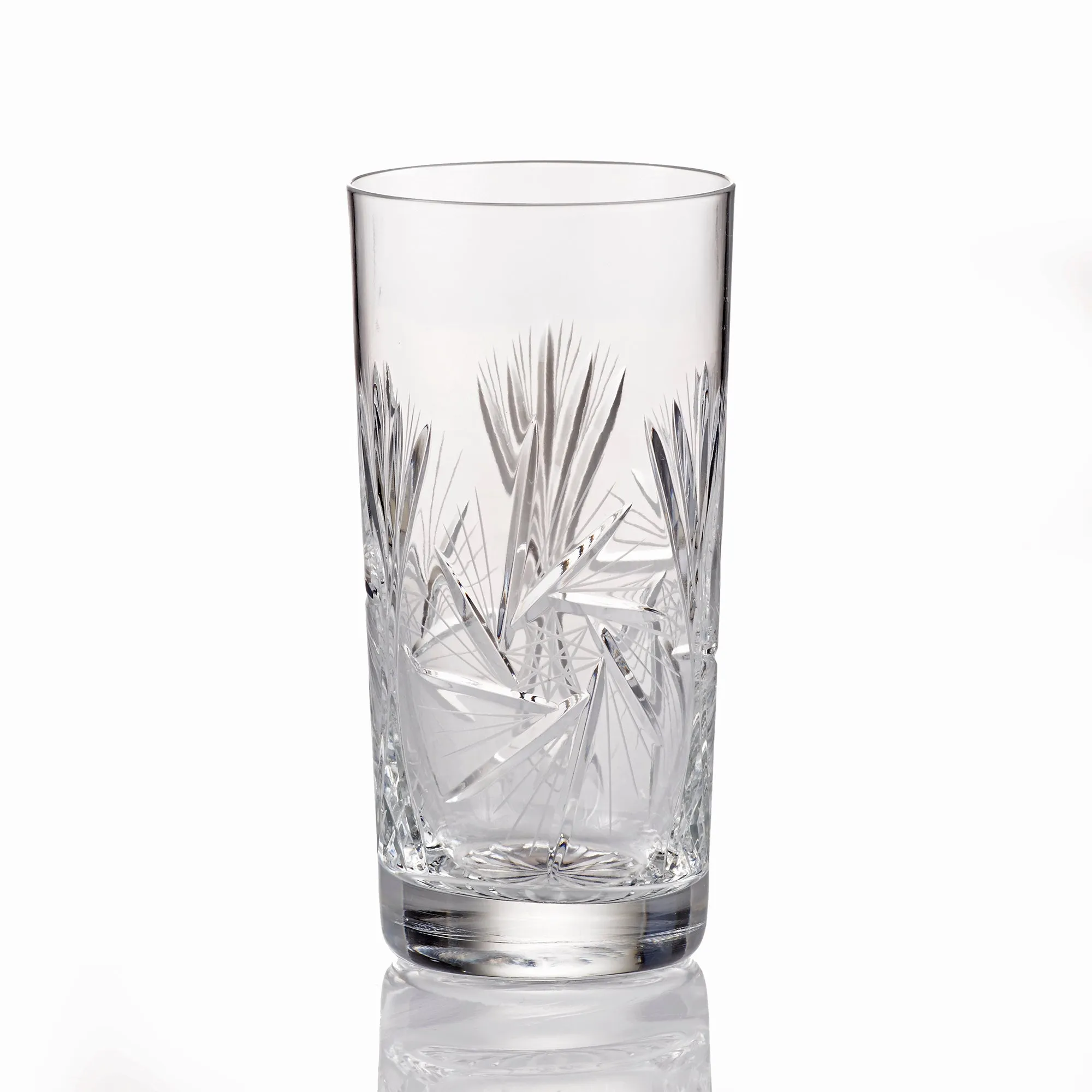 Pinwheel Crystal Highball Glasses Set of 4, 10.5 Ounces