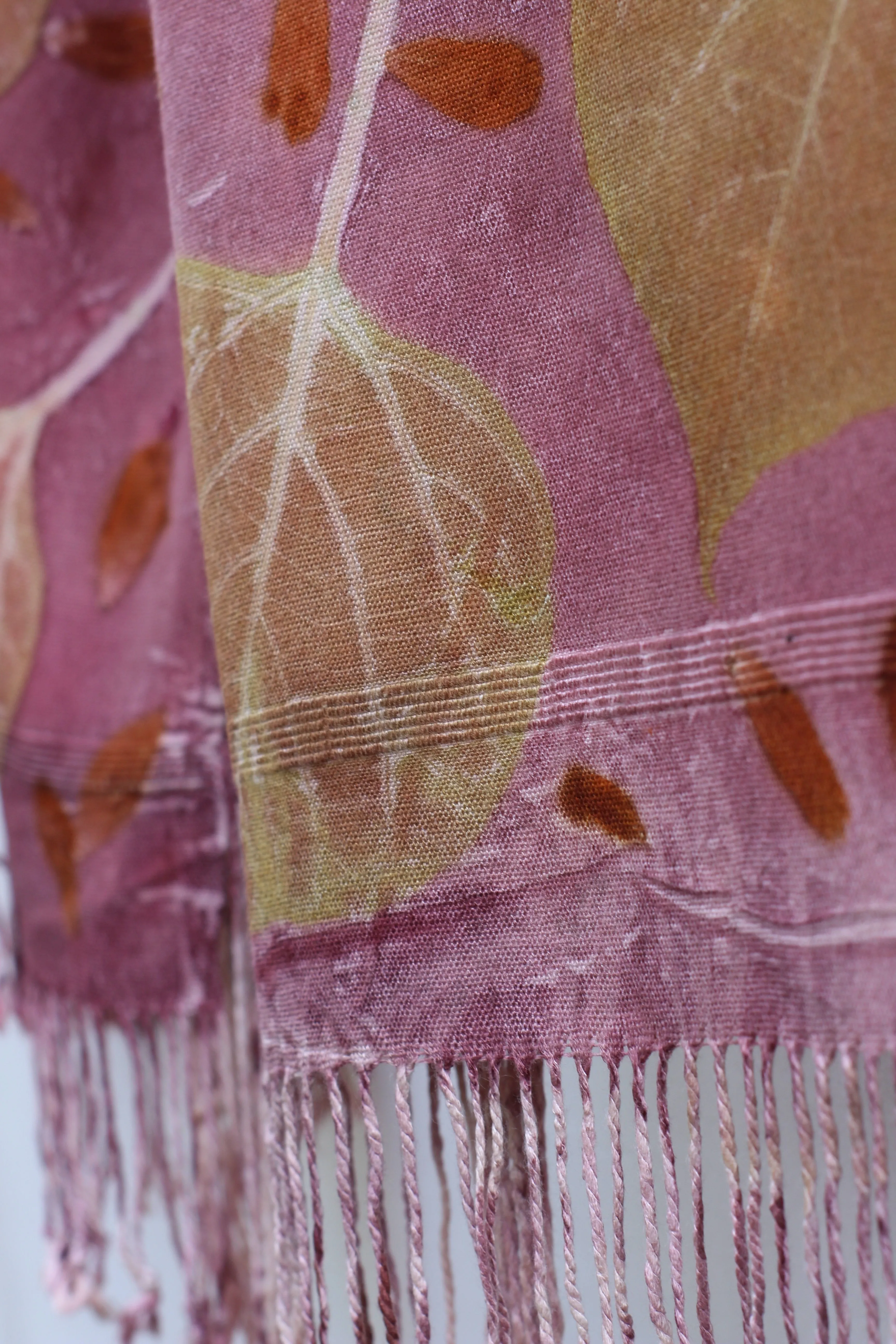 Purple Botanical Print Scarf | Indigenous Cotton | Handwoven & Naturally Dyed - 0012C-SY-HT