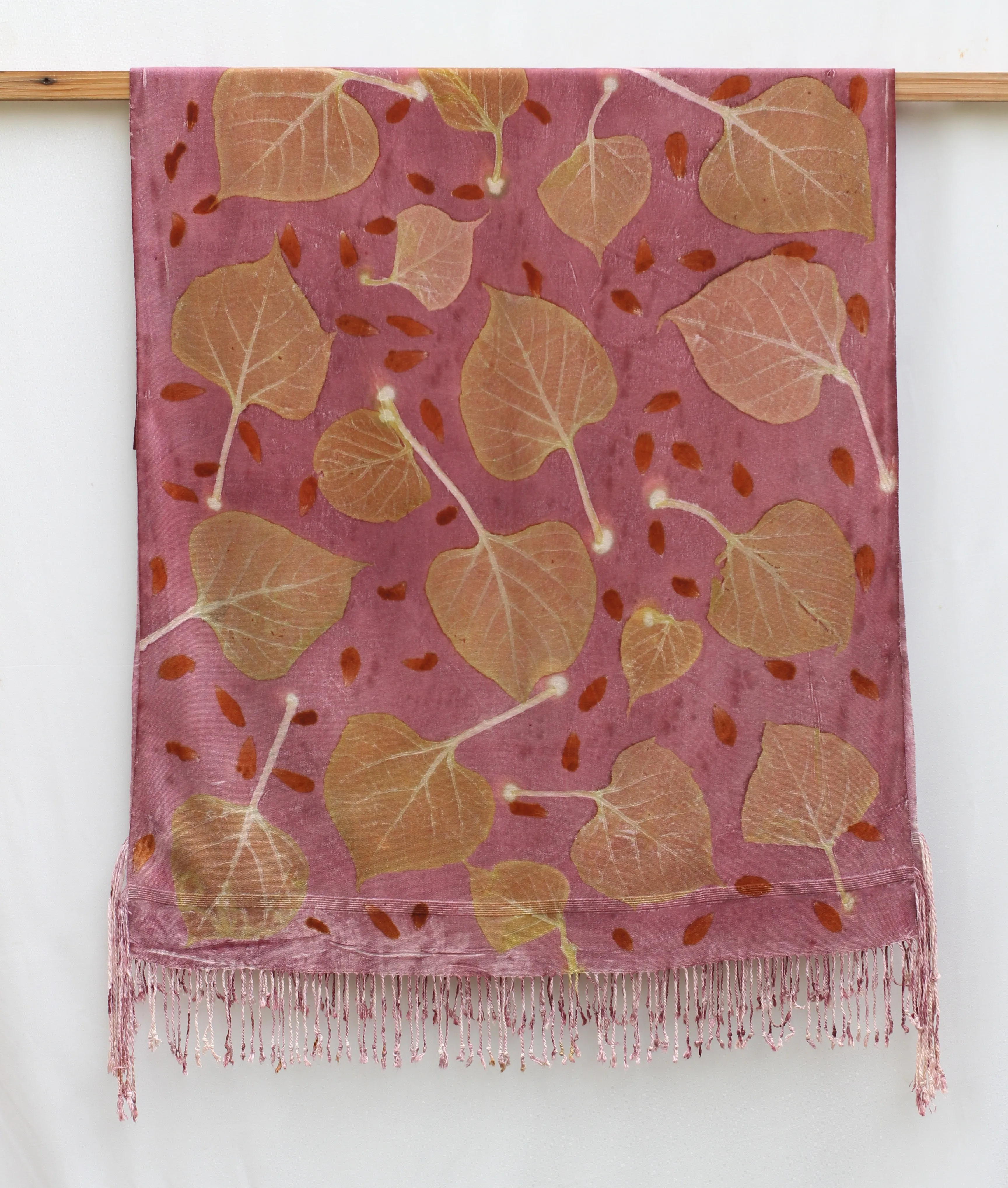 Purple Botanical Print Scarf | Indigenous Cotton | Handwoven & Naturally Dyed - 0012C-SY-HT