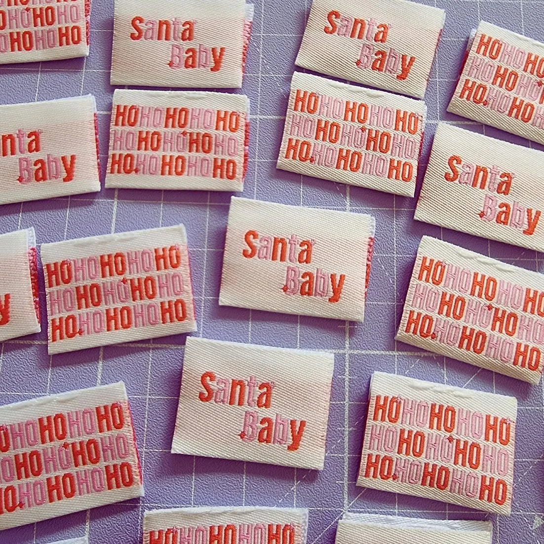 "SANTA BABY - Christmas Edition" Woven Label Pack - Sew Anonymous