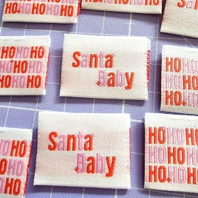 "SANTA BABY - Christmas Edition" Woven Label Pack - Sew Anonymous