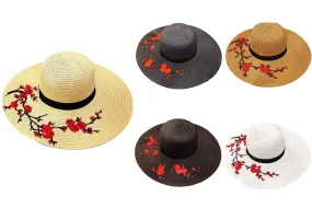 Red Blossoms Floppy Floppy Hat