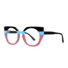 Retro Round Eye Acetate Frame Glasses